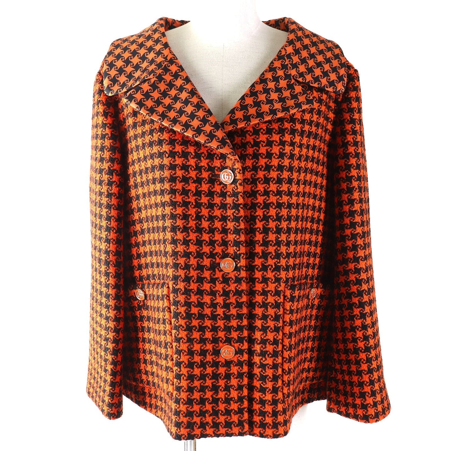 Gucci coat 42 Nylon Wool Black Orange Apparel