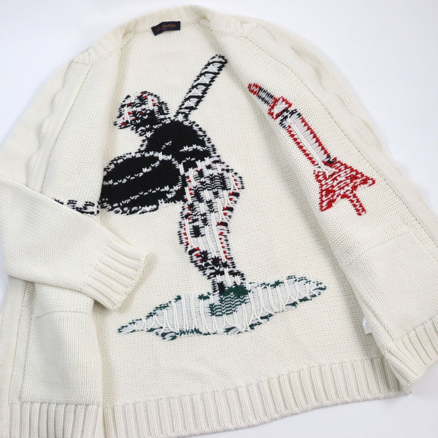 Louis Vuitton cardigan HHN15W knit long cardigan Wool White Apparel