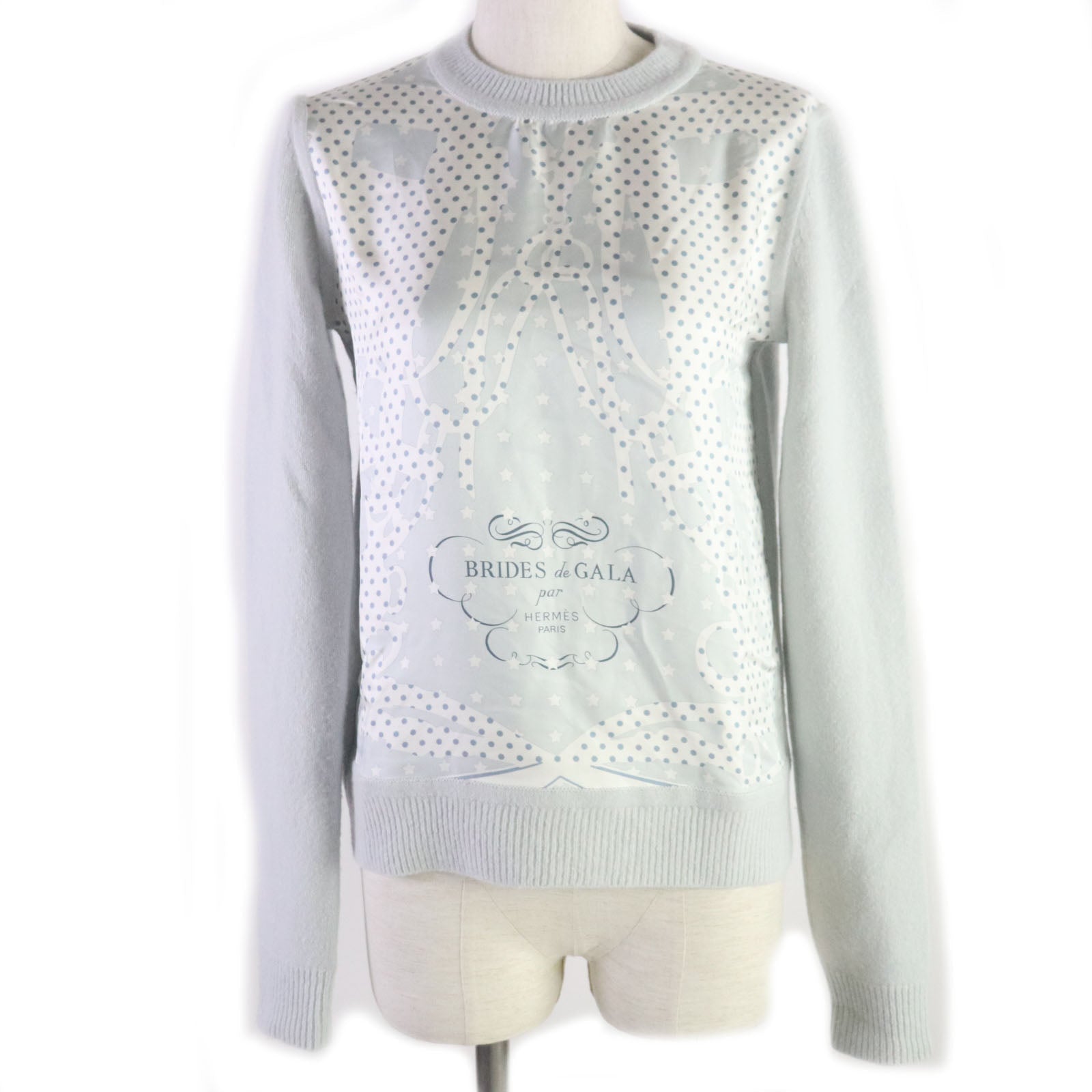 Knit Printed Part: Silk Knitted Part: Wool, Nylon Blue Travel Bag