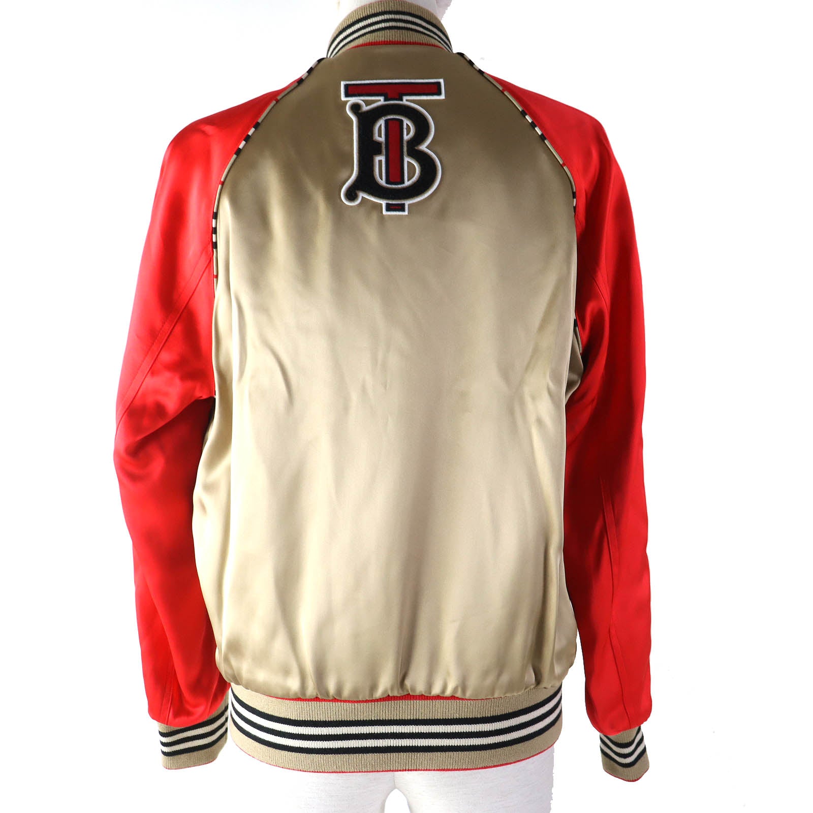 Burberry Blouson Rayon Type Handbag Beige Red Travel Bag