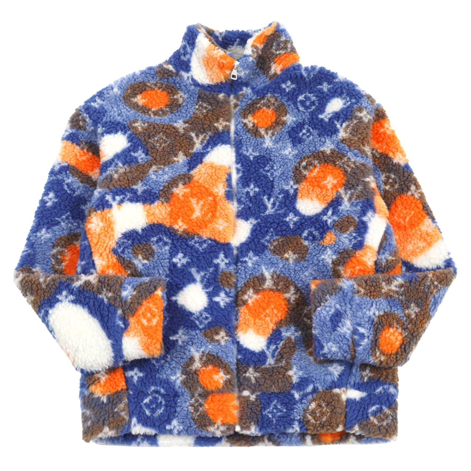 Louis Vuitton Blouson 1AAU8L rd Camo Fleece Wool Blue Multicolor Apparel
