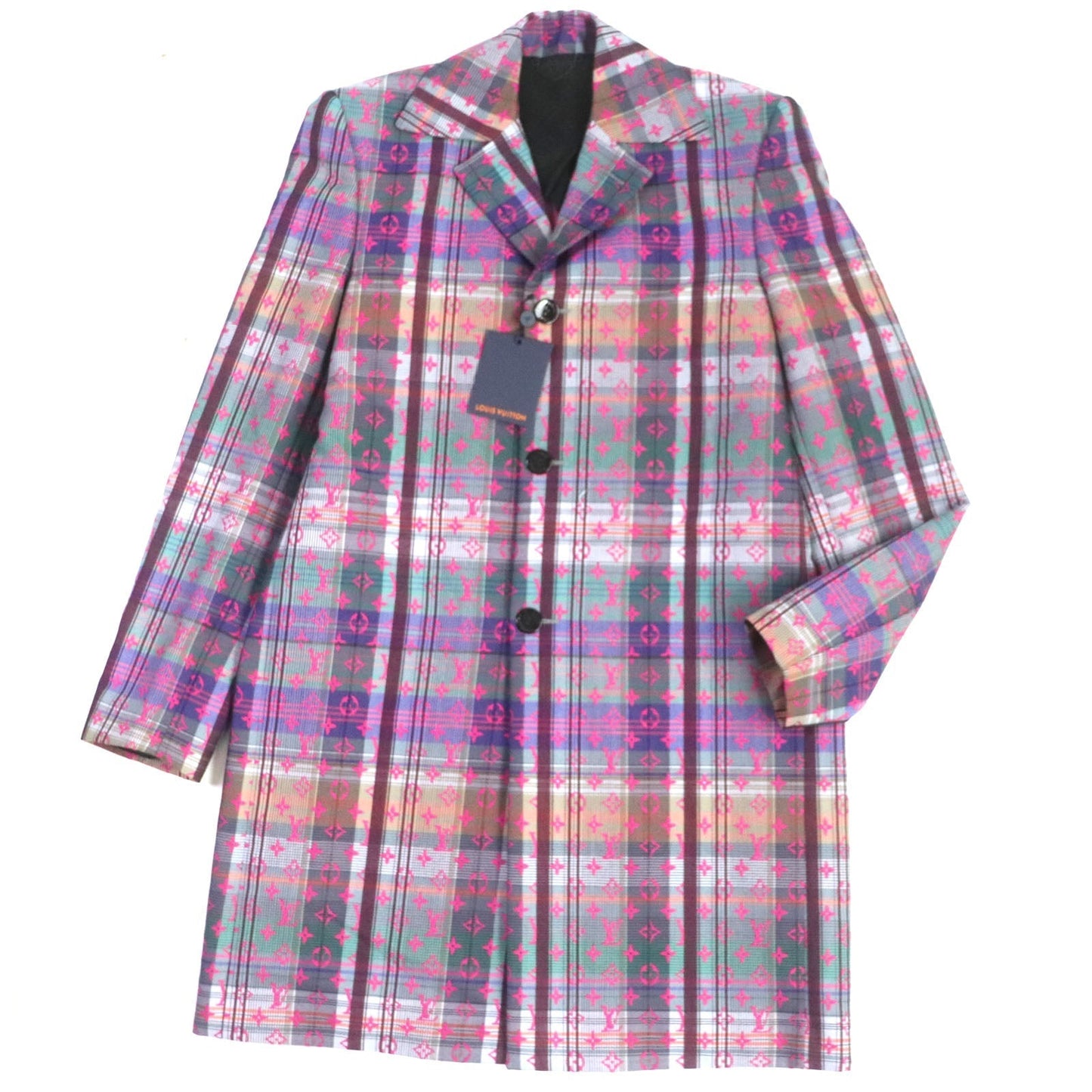 Louis Vuitton Chester coat 19 multi 48 Wool Cotton Pink Apparel