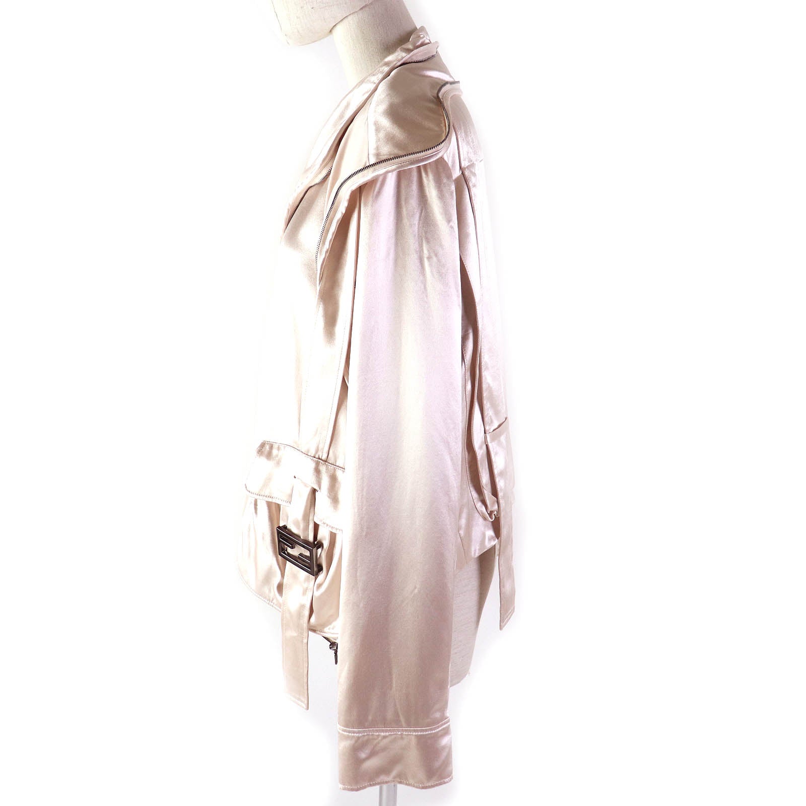 Fendi Blouson Outer Rayon Lining Rayon Light Women Handbag Pink Travel Bag