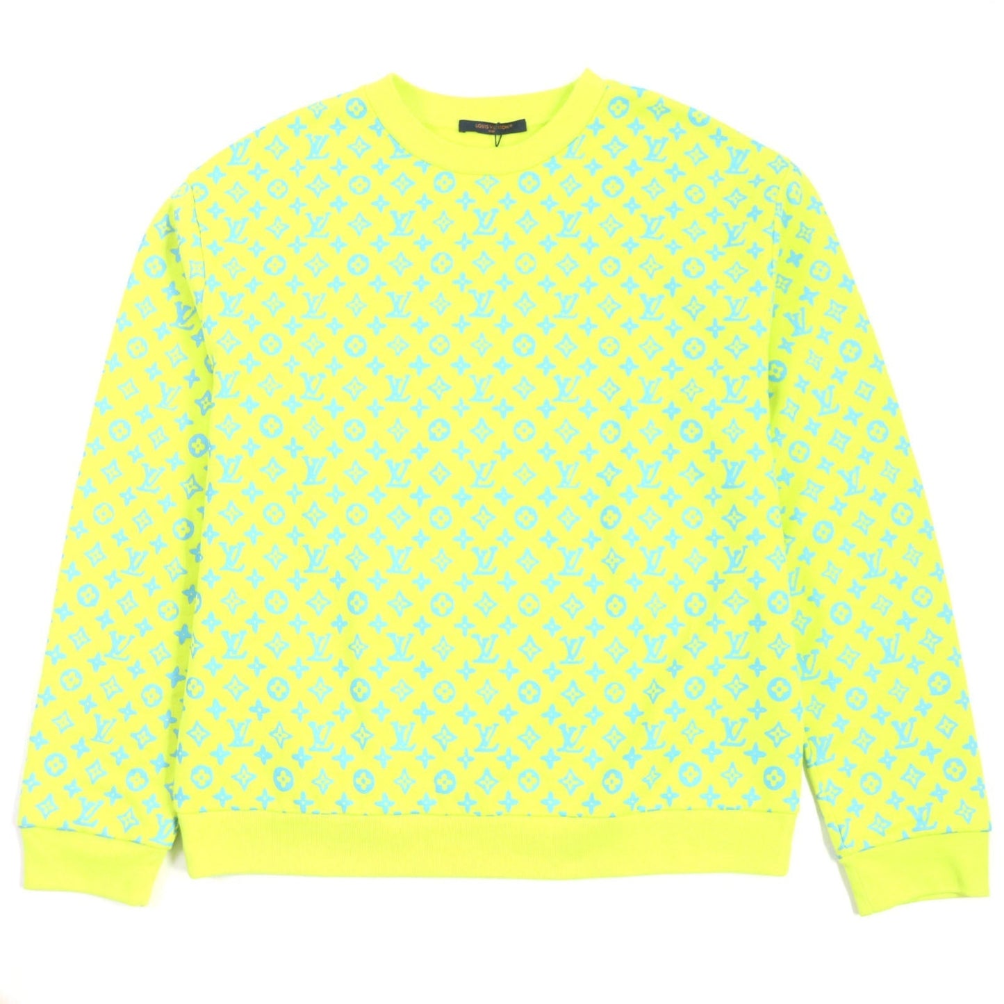 Louis Vuitton sweat Print Chewneck Sweat Shirt Monogram Cotton Blue Apparel