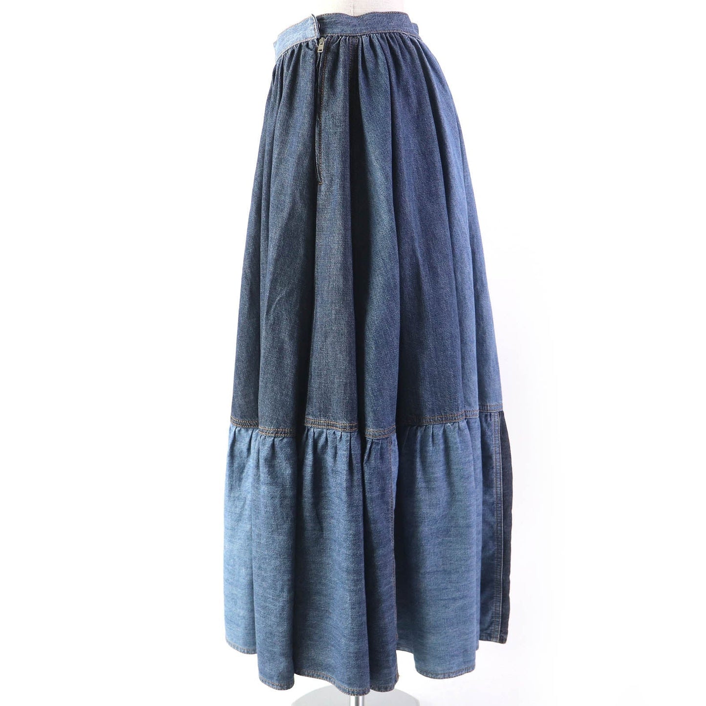 Dior Christian Flare Skirt Main: % Cotton Indigo Blue Travel Bag