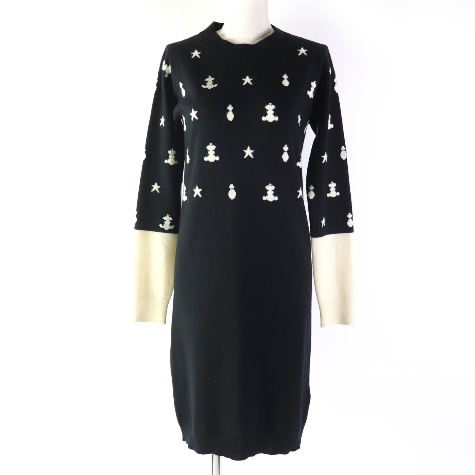 Hermes One Piece Main Cashmere Part Rayon Part Polyester Black Travel Bag