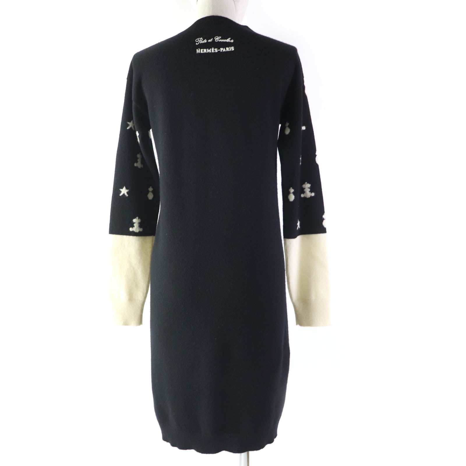 Hermes One Piece Main Cashmere Part Rayon Part Polyester Black Travel Bag