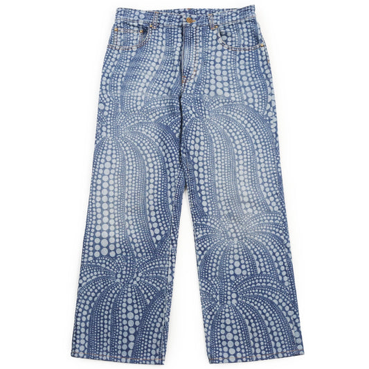 Louis Vuitton Part Indigo All Over Pumpkin Leather Denim Cotton Blue Apparel