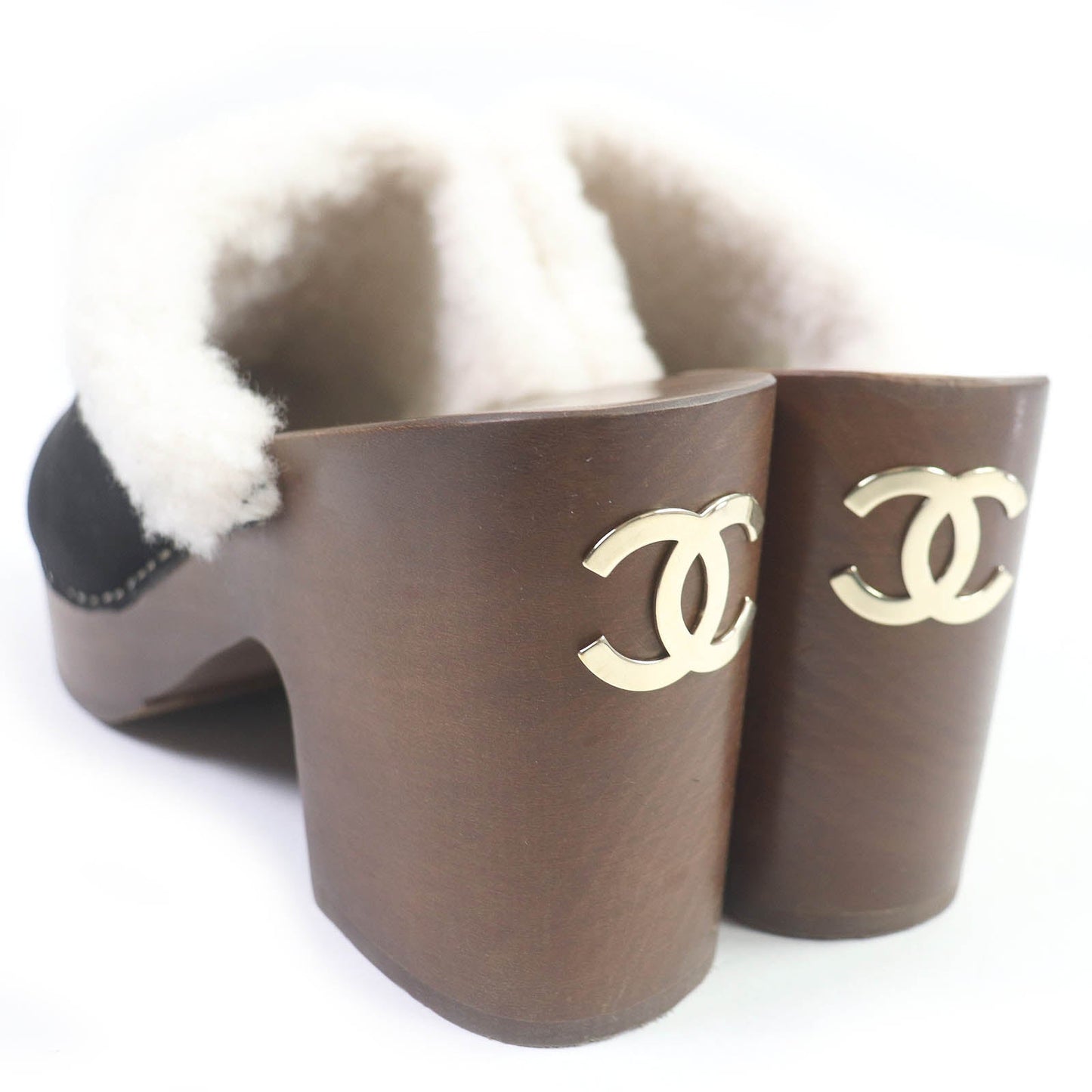 Chanel Suede Leather Sandals Black