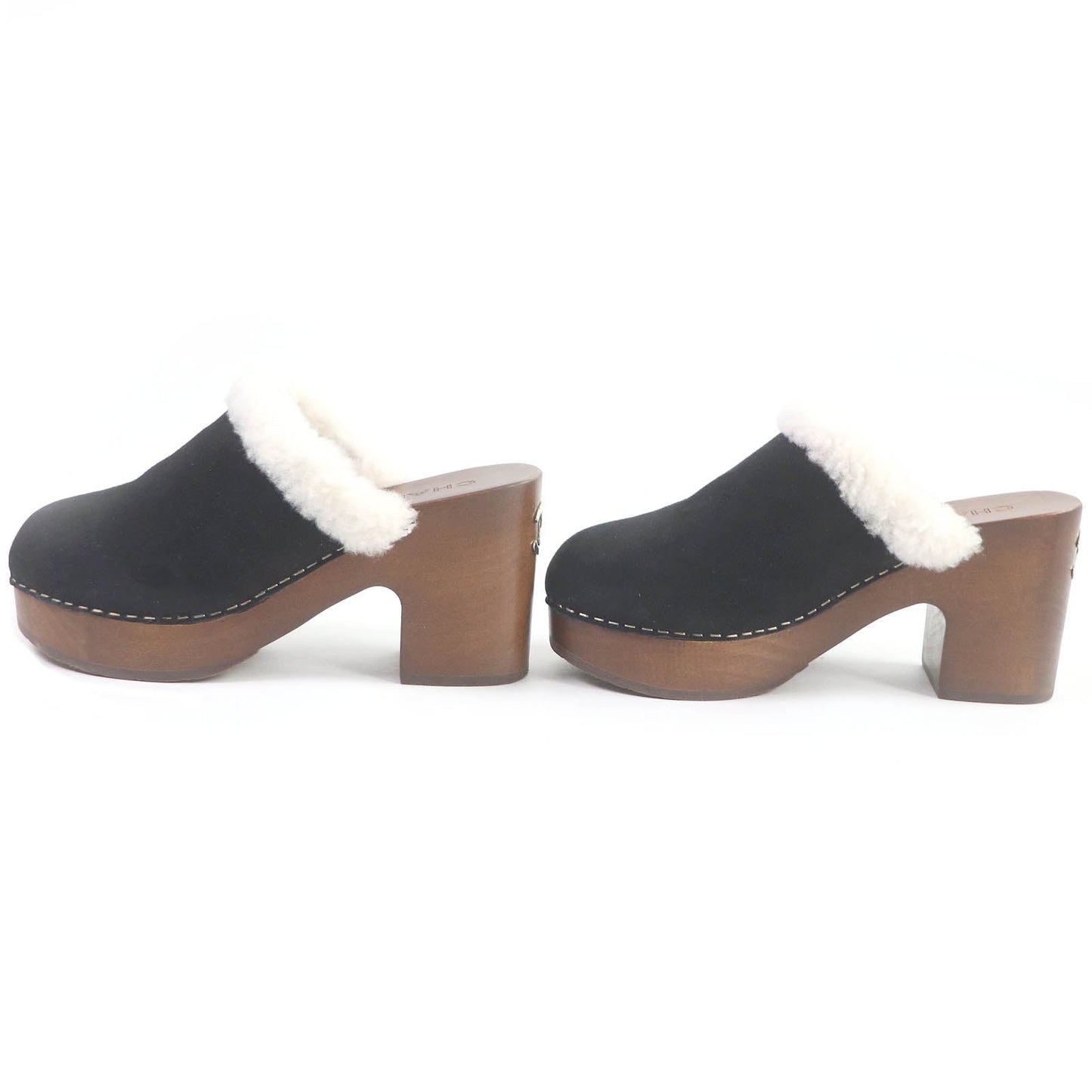 Chanel Suede Leather Sandals Black