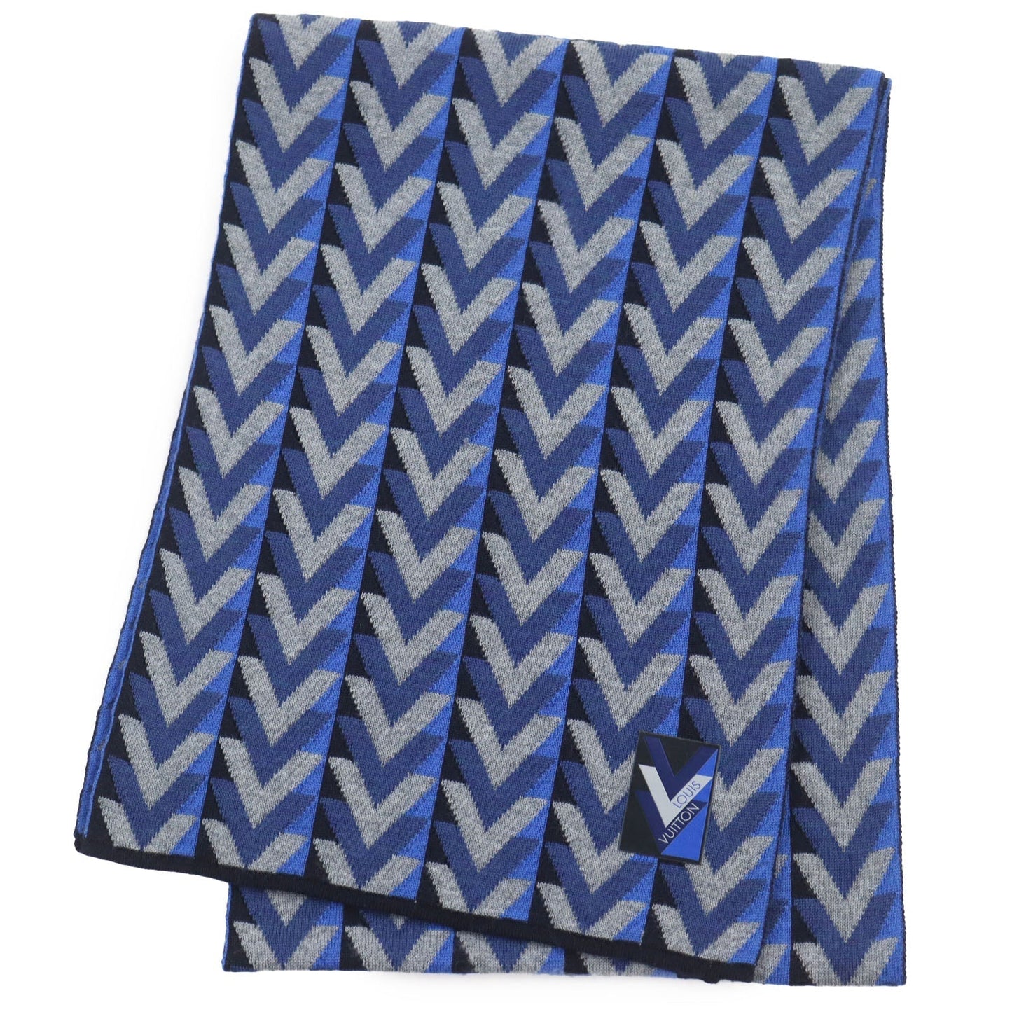 Louis Vuitton Scarf M70301 bsession Wool Blue Gray Apparel