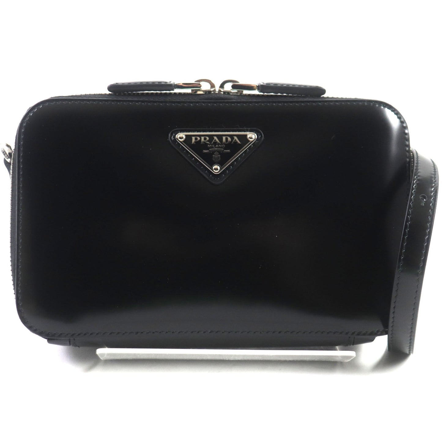 Shoulder Bag Brushed Brick Mens Leather Black