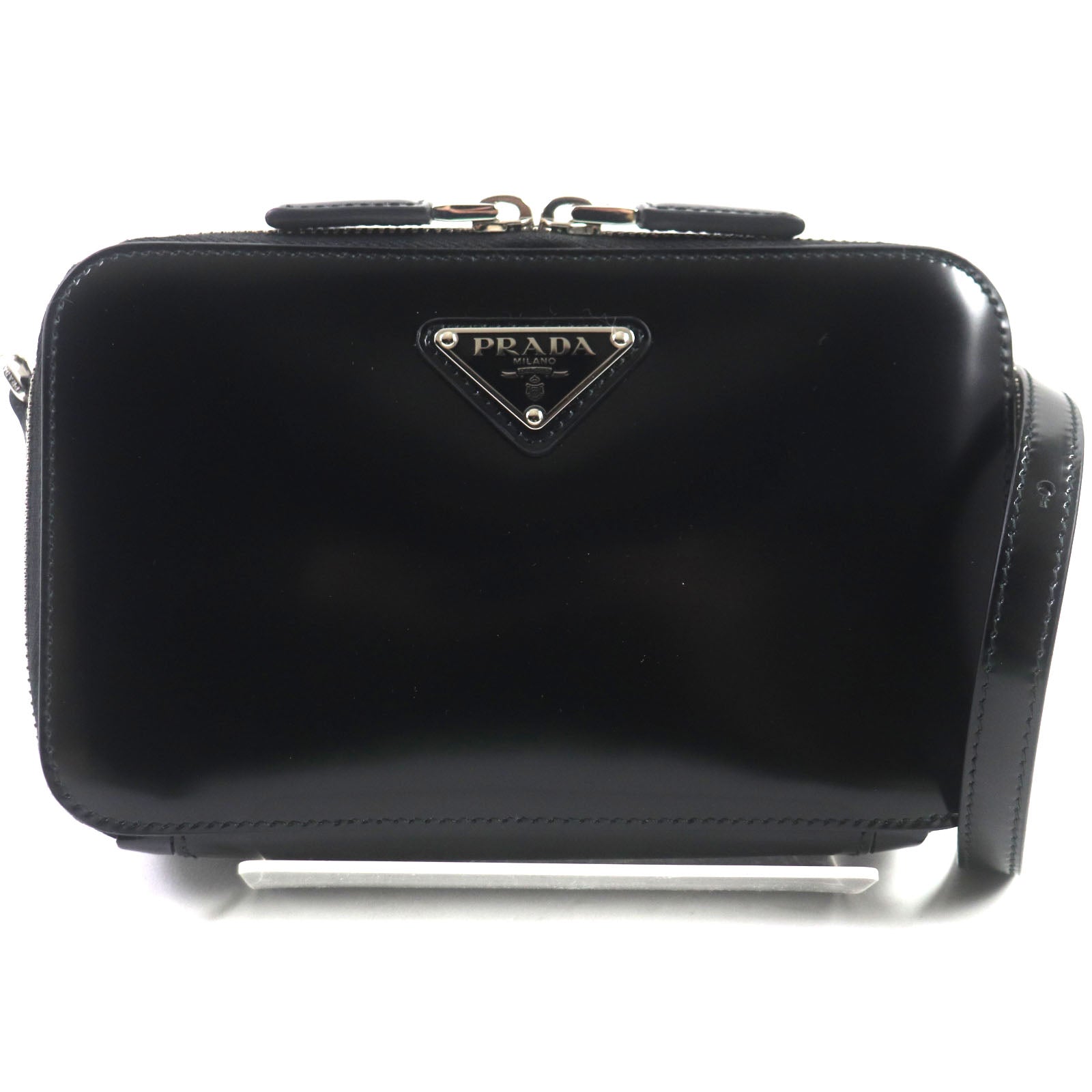 Shoulder Bag Brushed Brick Mens Leather Black