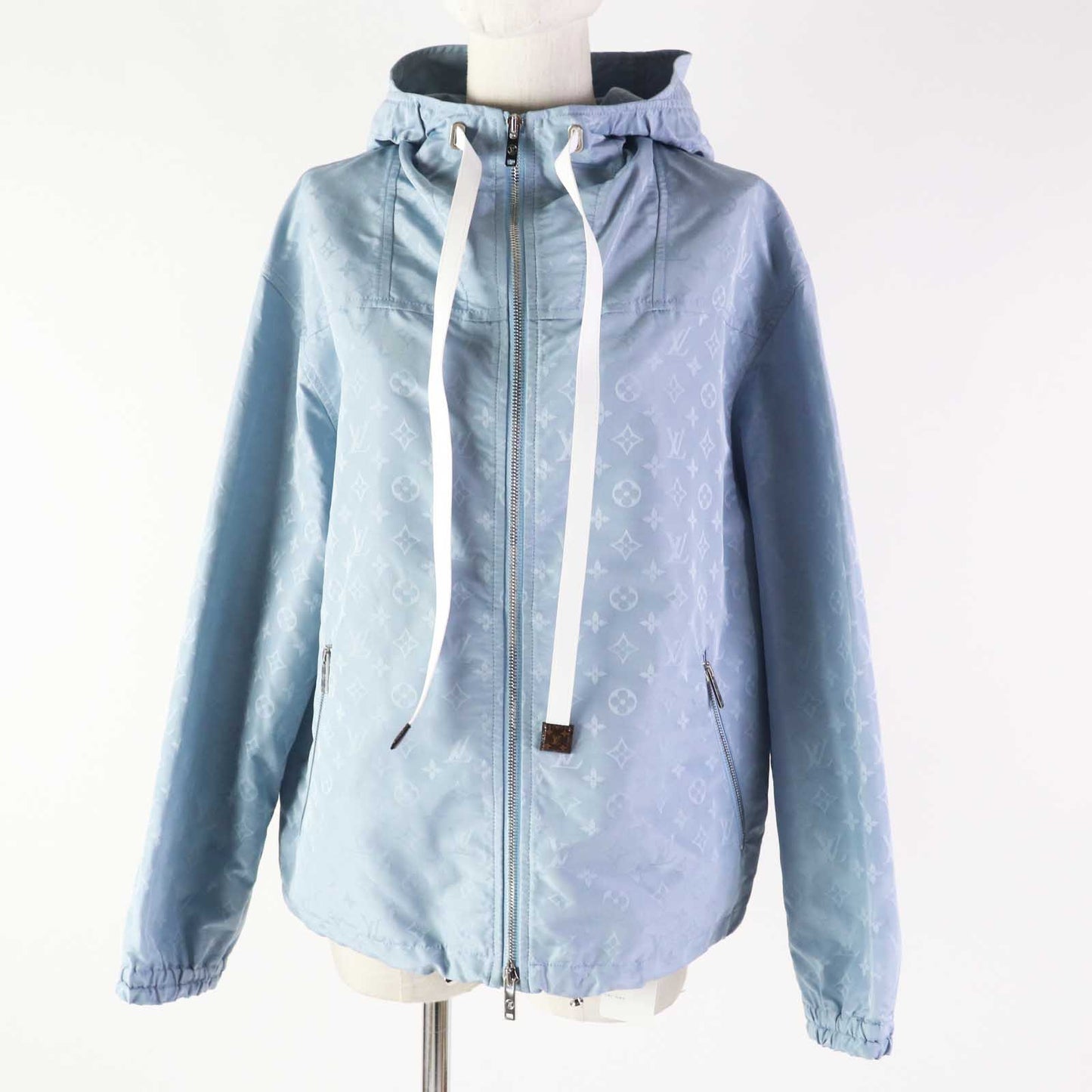 Louis Vuitton Blouson 1AFE42 Part 100 polyester Monogram Leather Cotton Blue Handbag