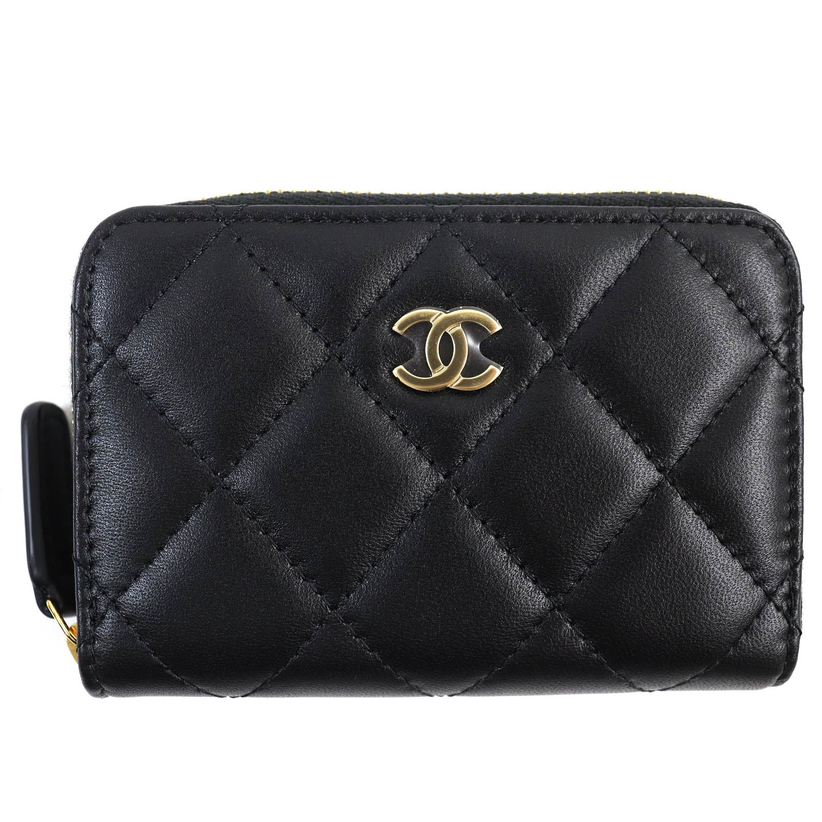 Chanel Coin e Black Leather Wallet Case