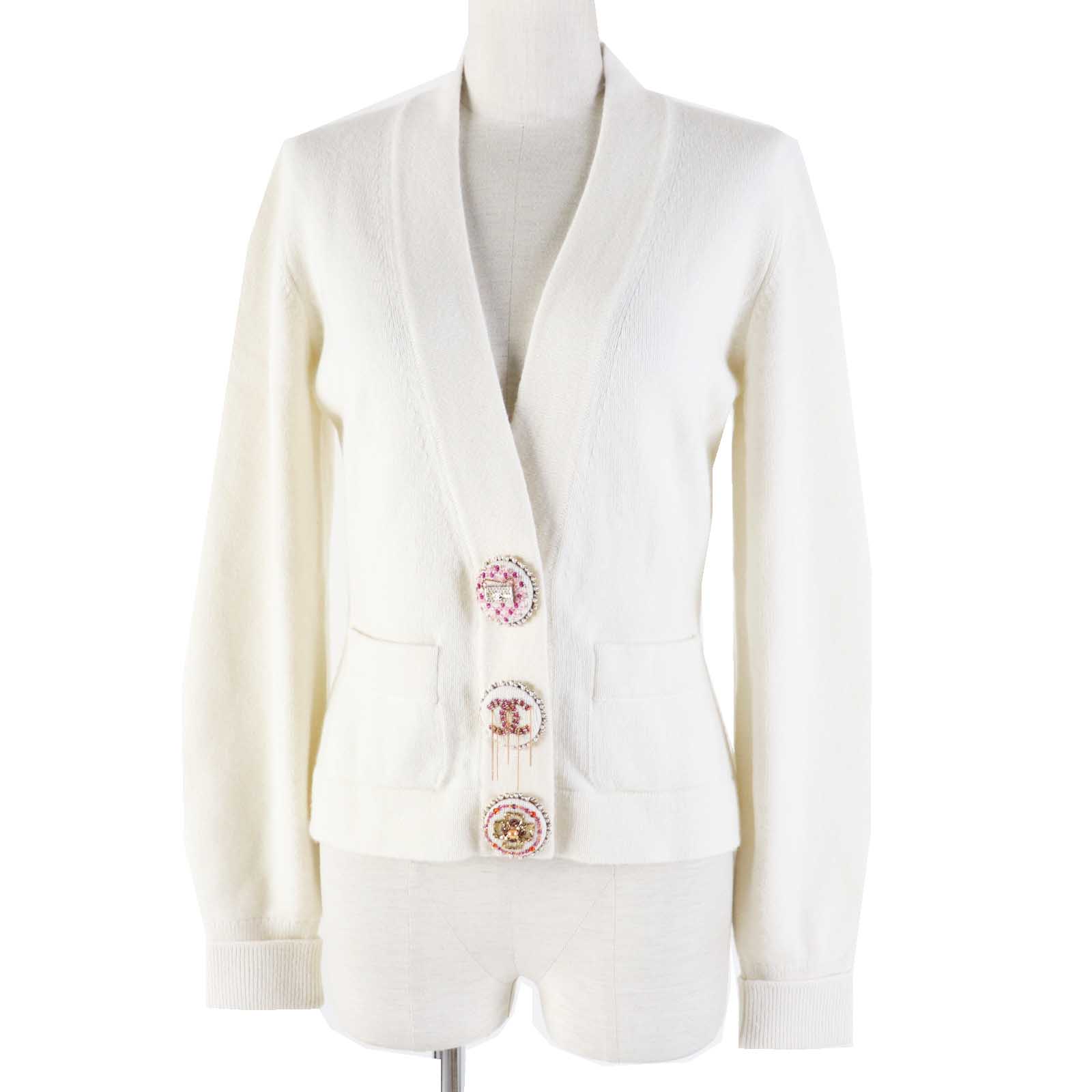 Chanel cardigan en 34 White Handbag