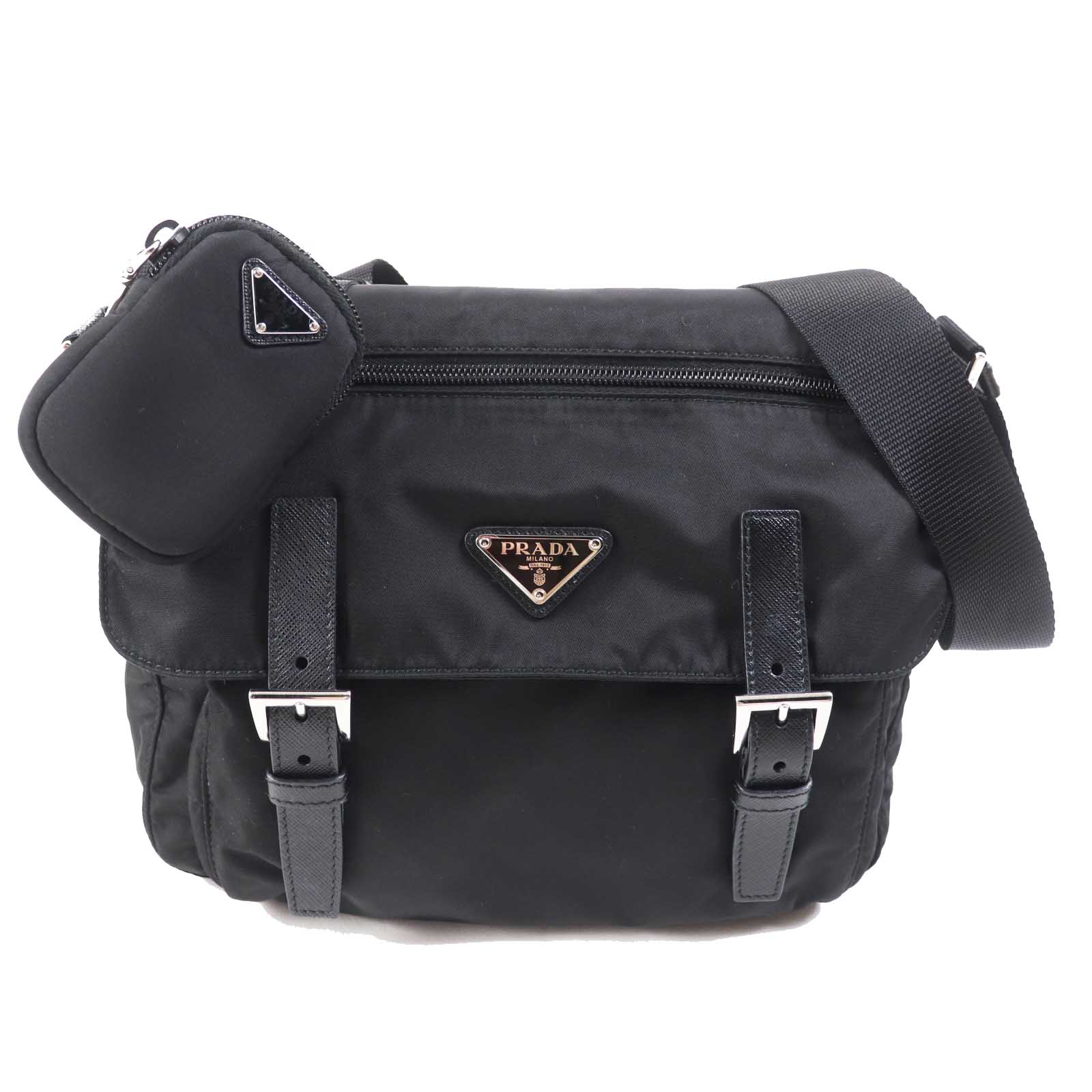 Shoulder Bag Main: , Part: Nero Re Leather Nylon