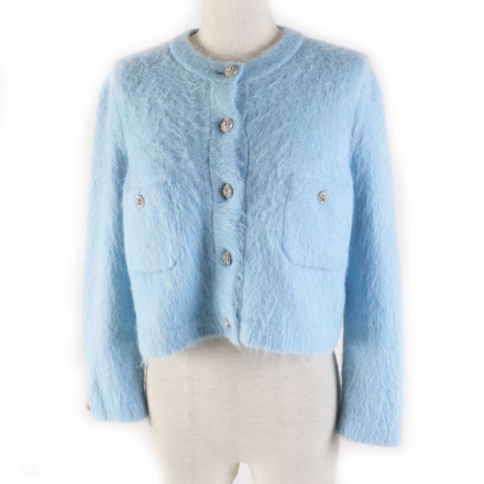 Chanel cardigan 19B 28 alpaca 14 polyamide Blue Handbag
