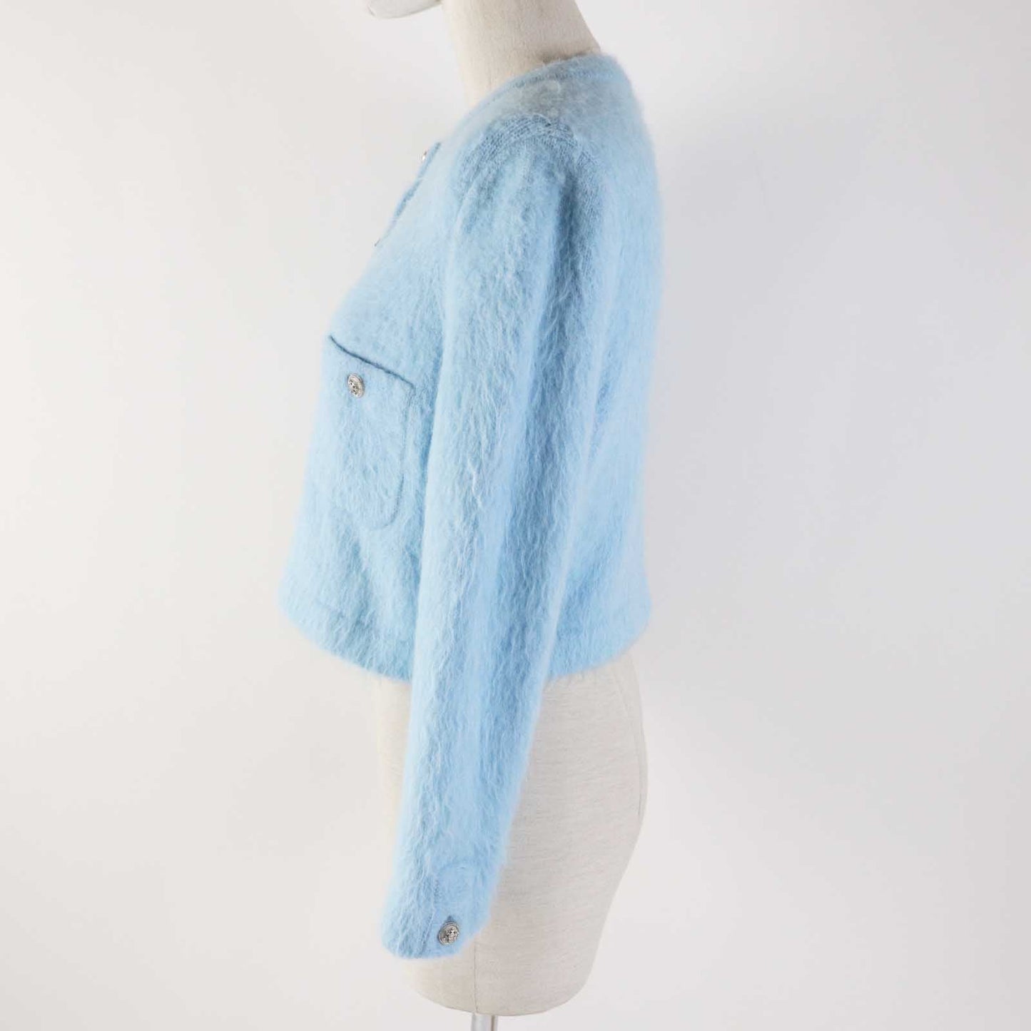 Chanel cardigan 19B 28 alpaca 14 polyamide Blue Handbag