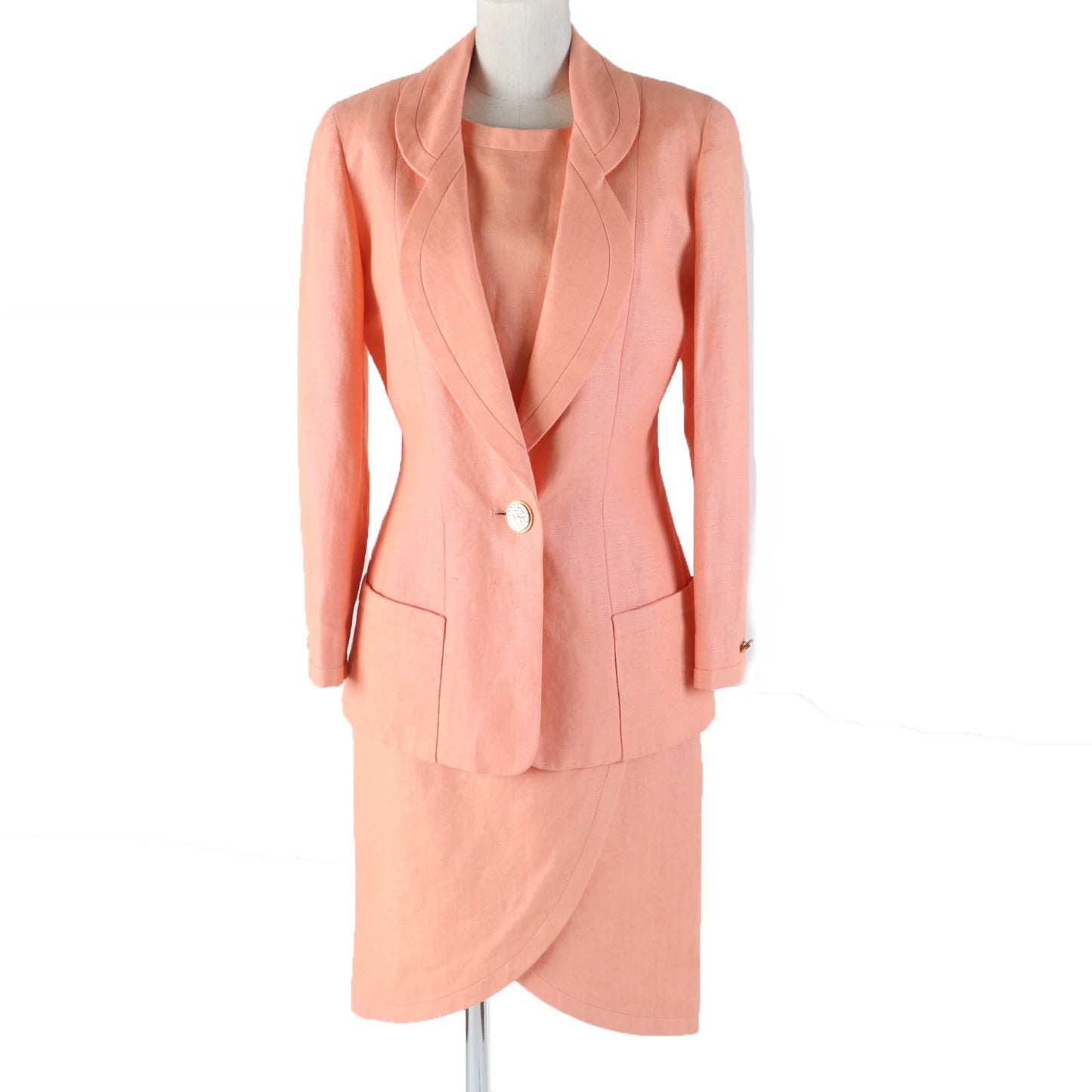 Chanel Linen Silk Jacket Dress Set