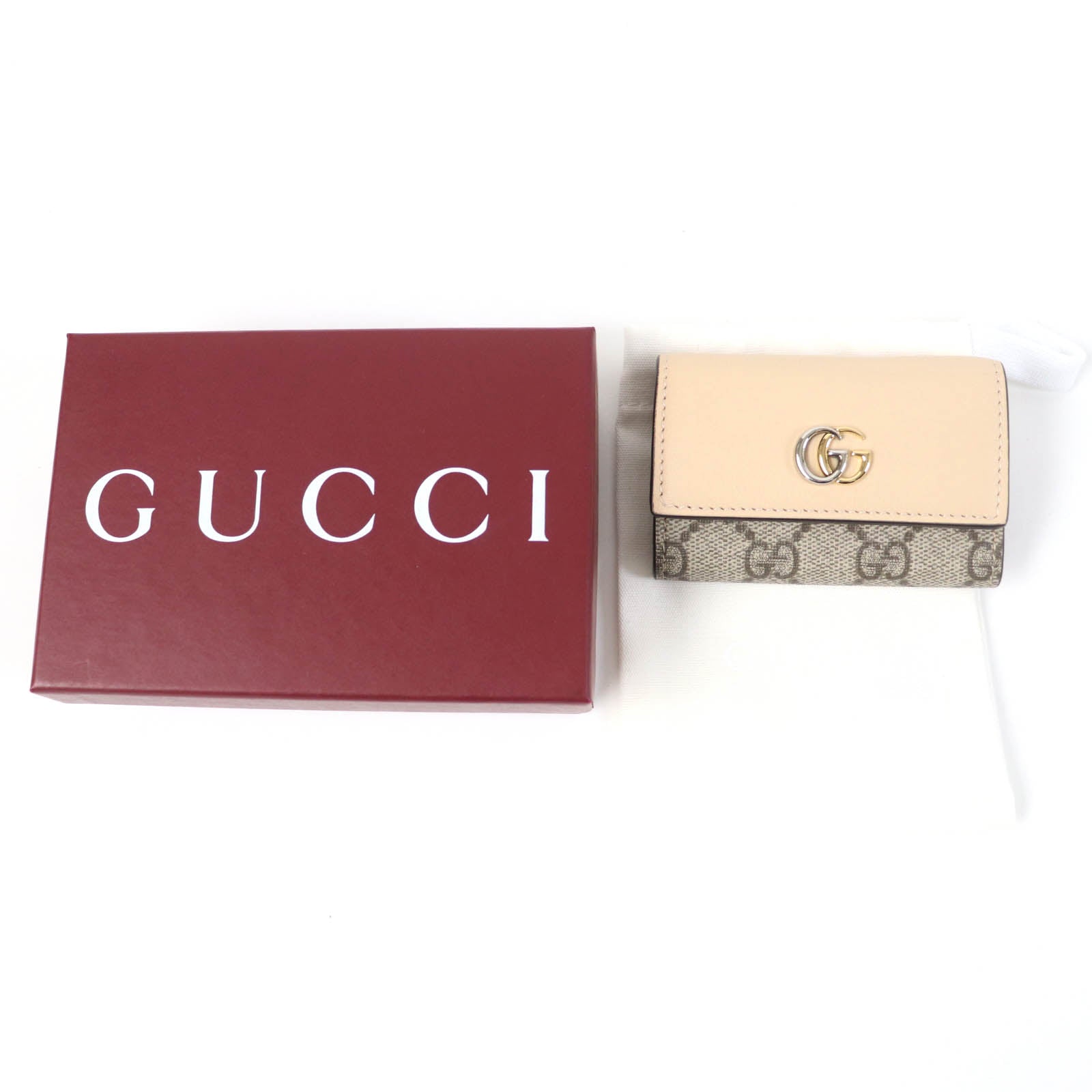 Gucci Key holder y Key GG Supreme Leather Canvas Beige Key Chain