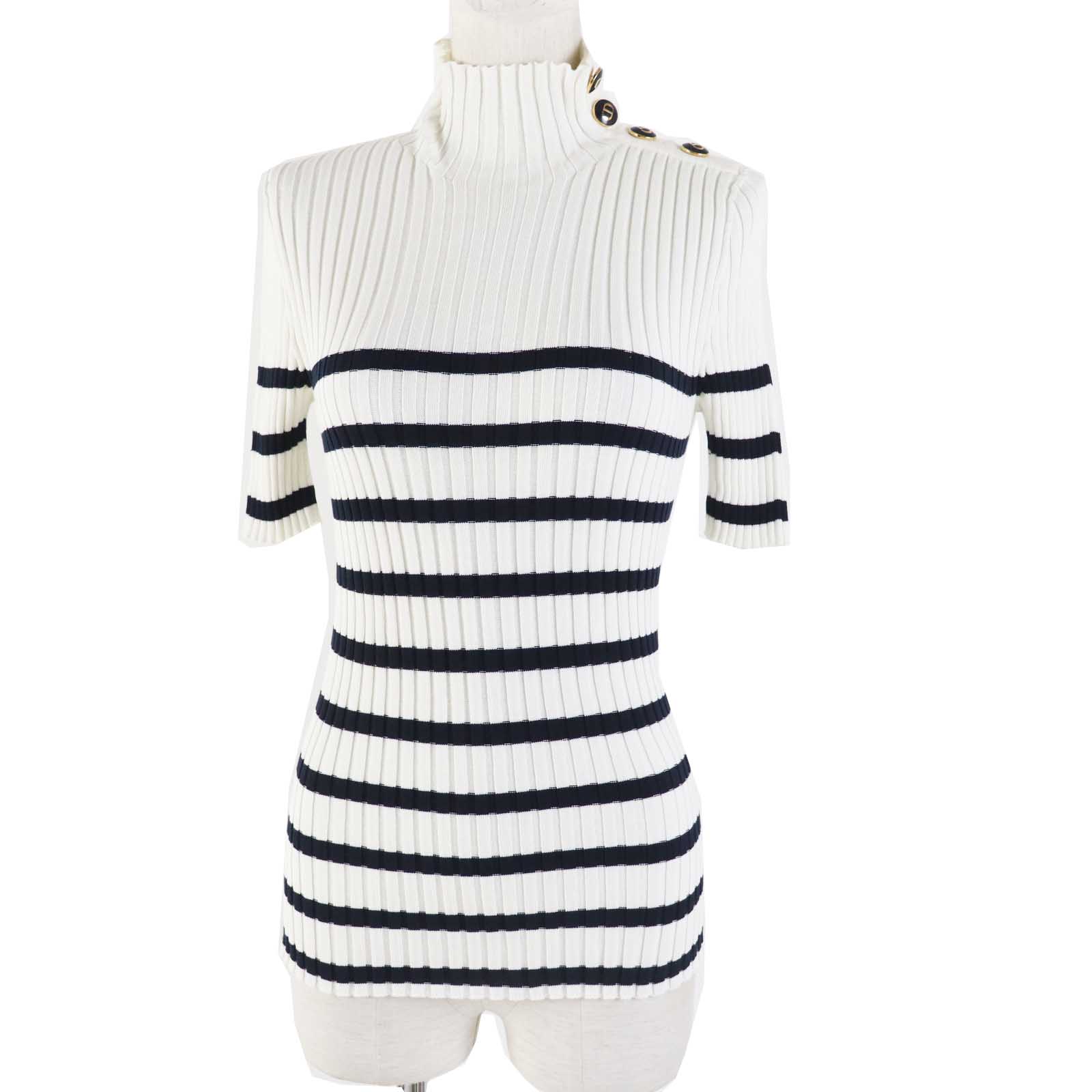 Dior Christian Short Sleeve Knit Main: % Cotton Black White Travel Bag