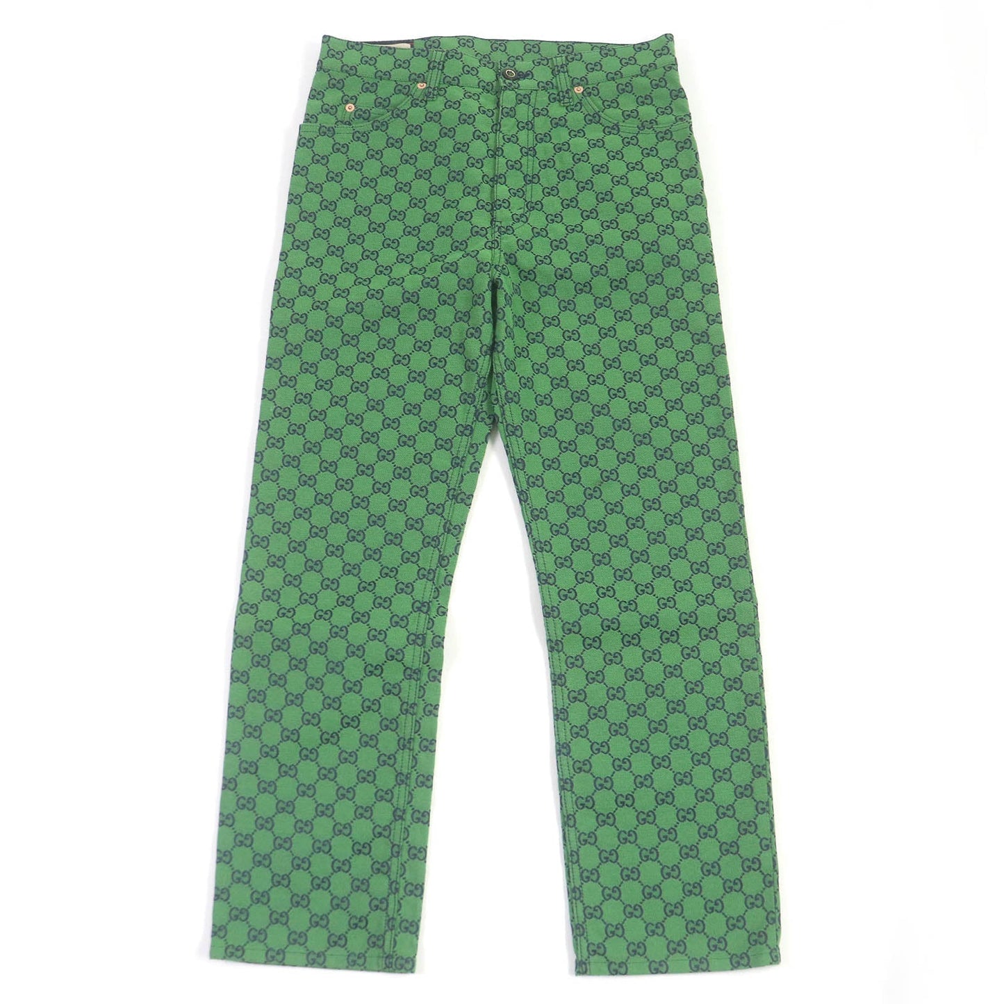 Gucci Part Cowhide 30 Denim Cotton Green Apparel