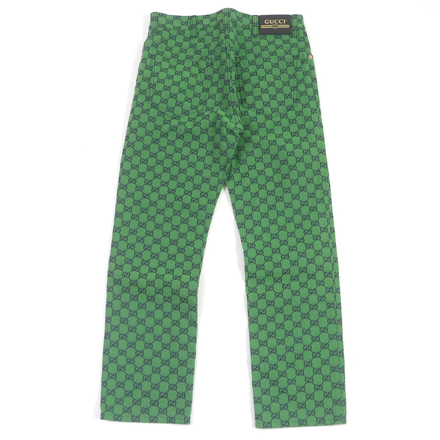 Gucci Part Cowhide 30 Denim Cotton Green Apparel