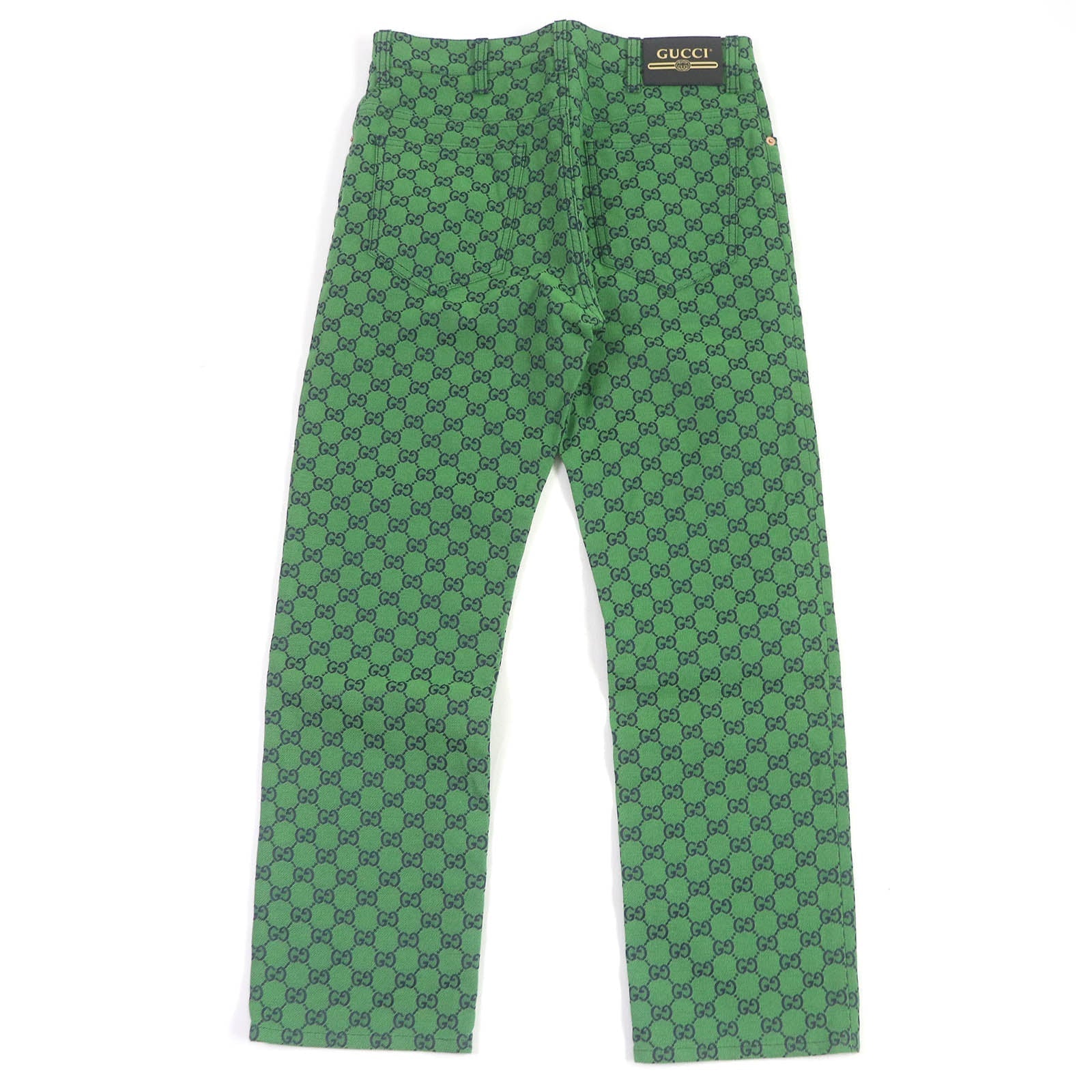 Gucci Part Cowhide 30 Denim Cotton Green Apparel