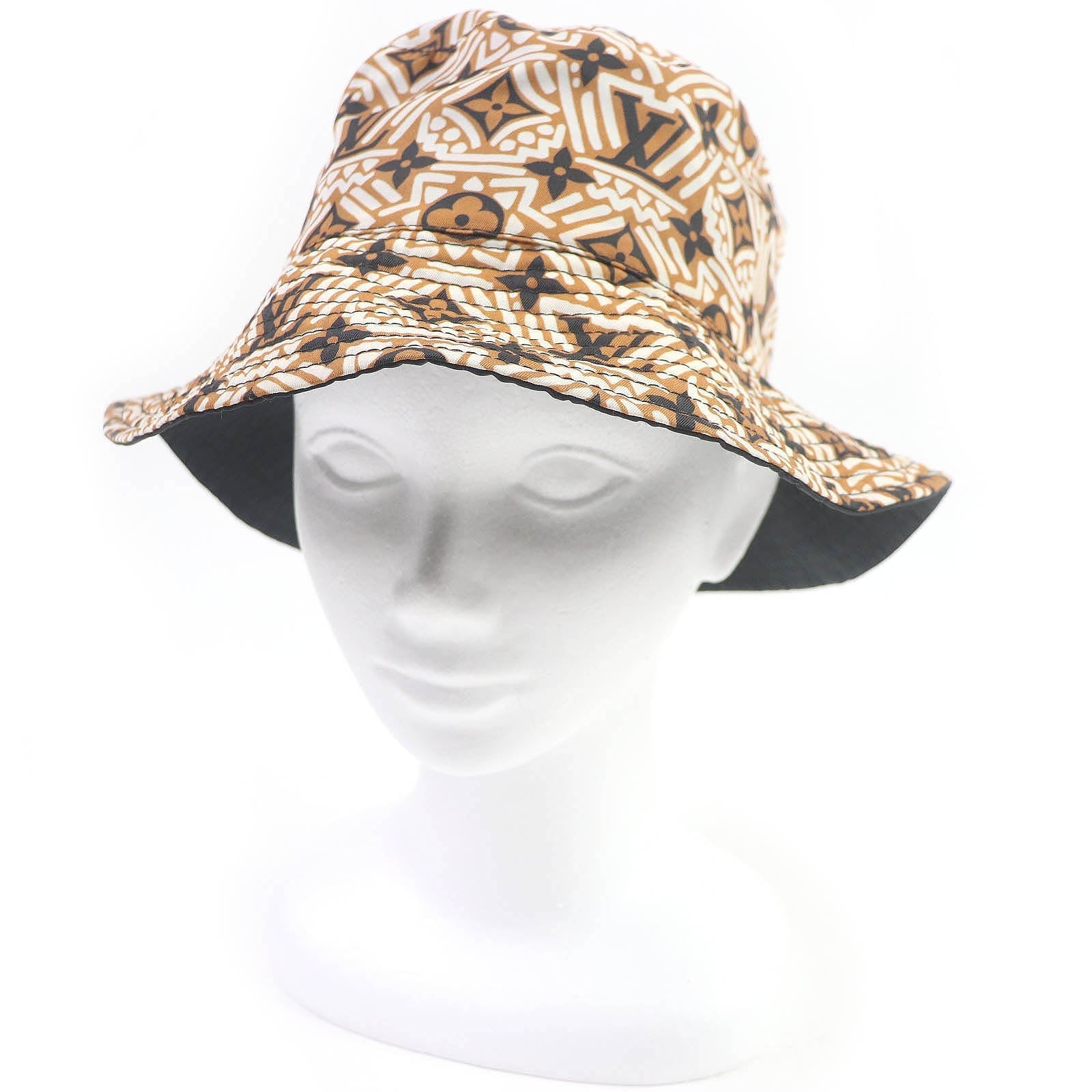 Louis Vuitton M76534 Nylon Black Brown Hat