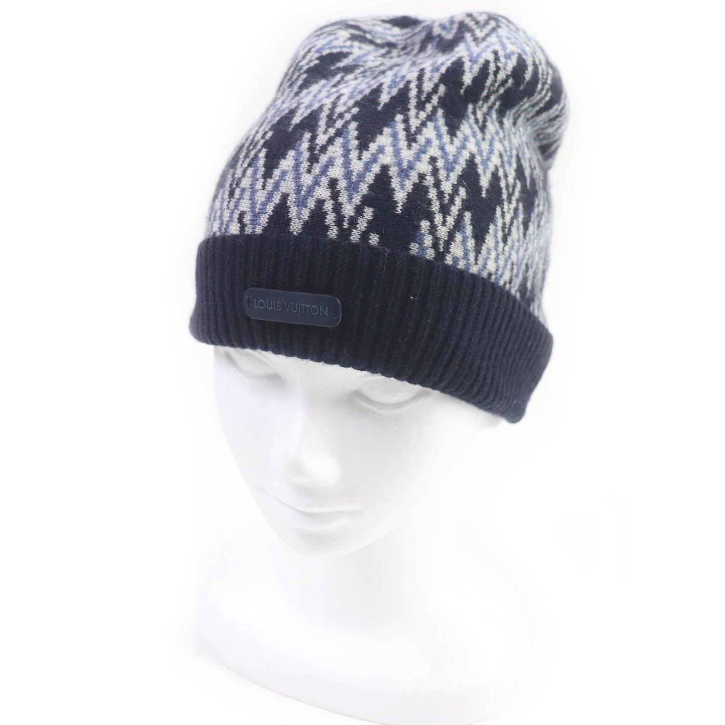 Louis Vuitton Knit M70542 part Leather Navy Hat