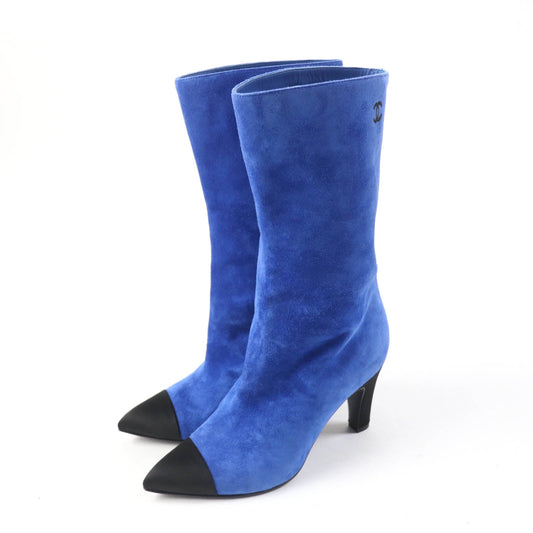 Chanel Gabrielle Coco Satin Suede Short Boots