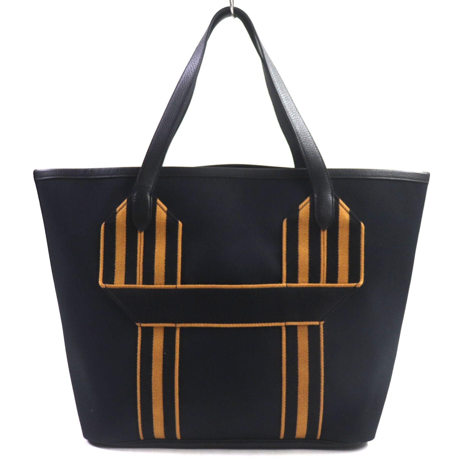 Tote Bag Main: Toile Militaire, Main: Taurillon Black