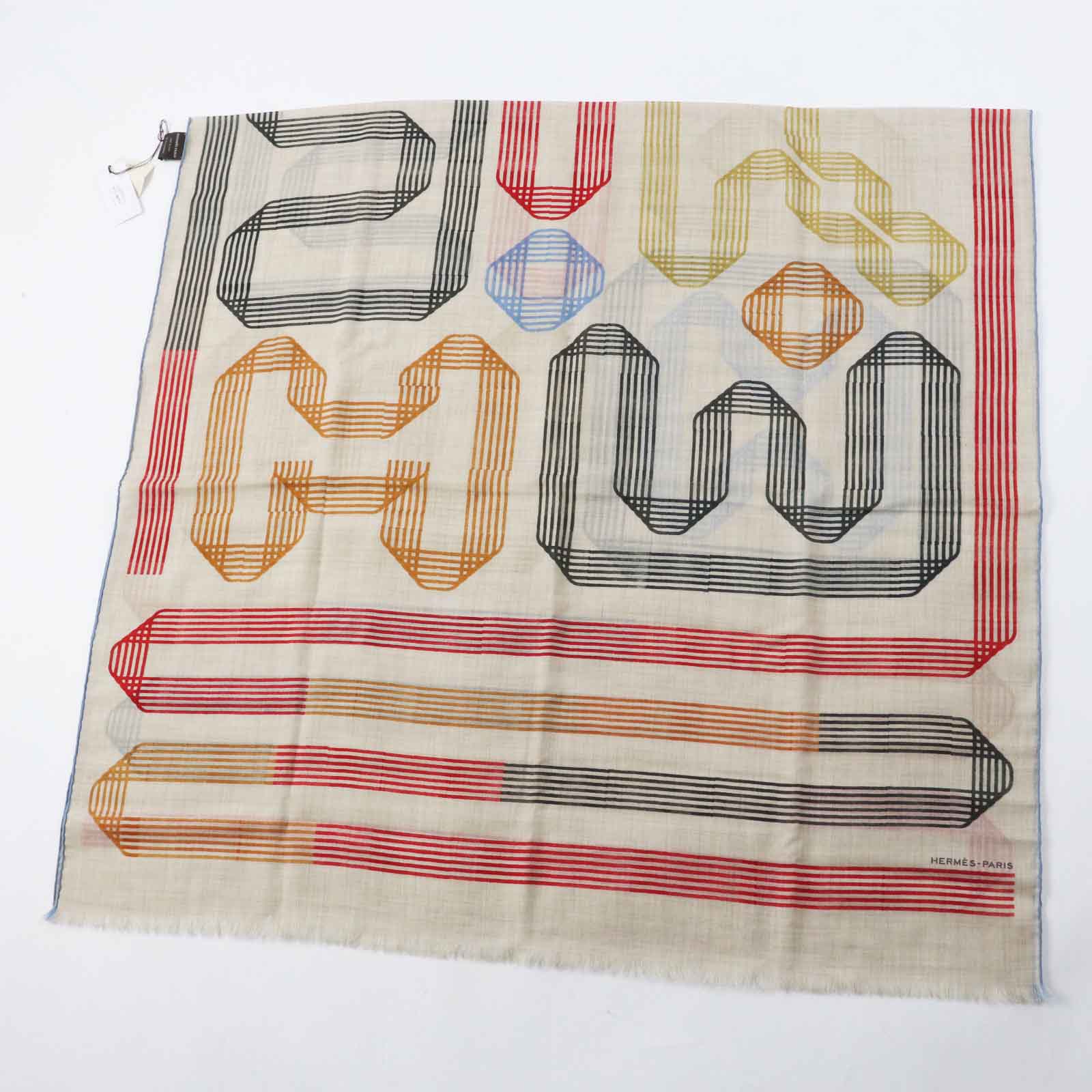 Hermes Stall Main: Cashmere Multi Les Rubans D' Beige Travel Bag