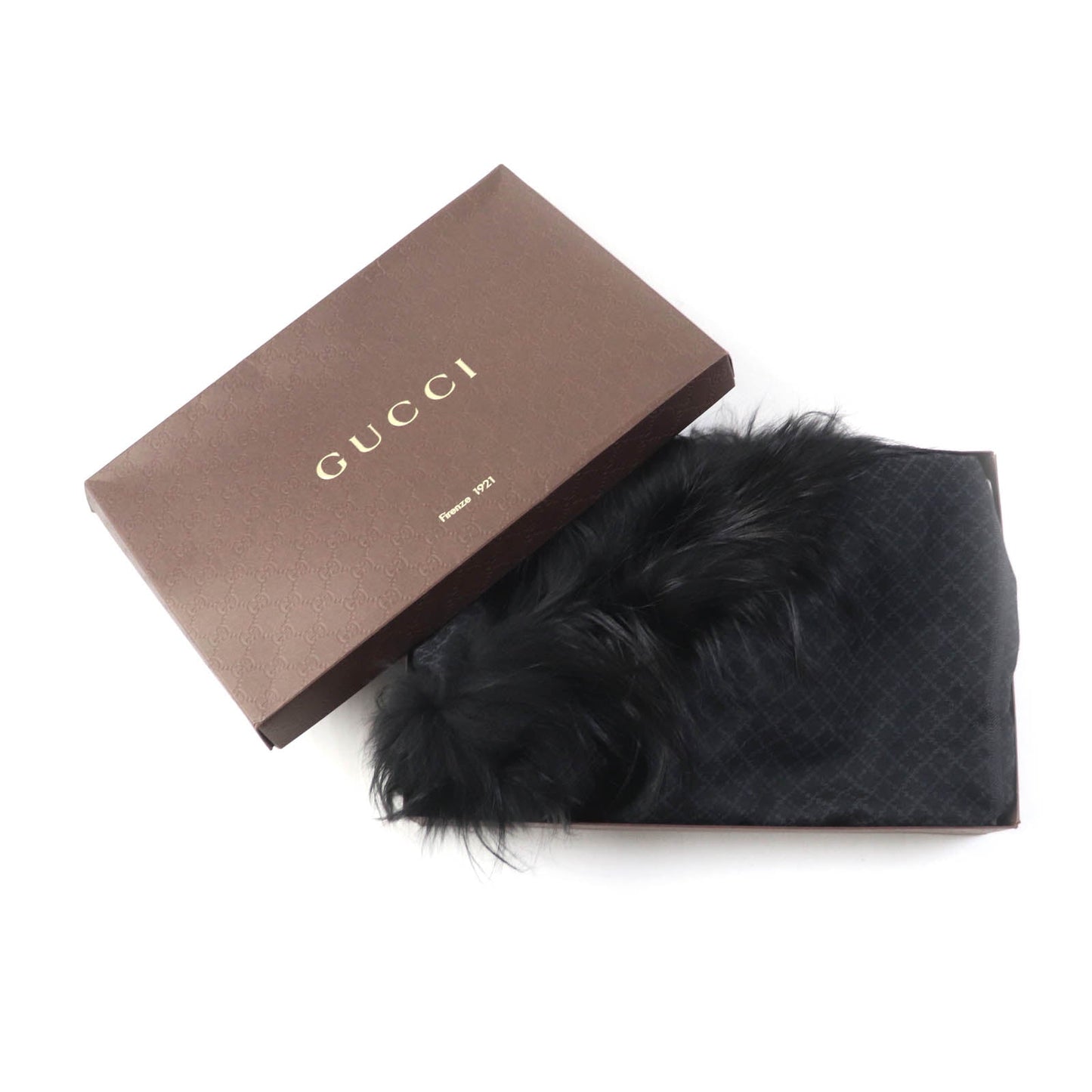 Gucci Stall Part fox Wool Black Travel Bag