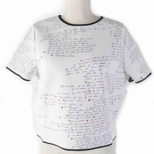 Dior Christian Short Sleeve Knit Main: % Rayon, Nylon White Travel Bag