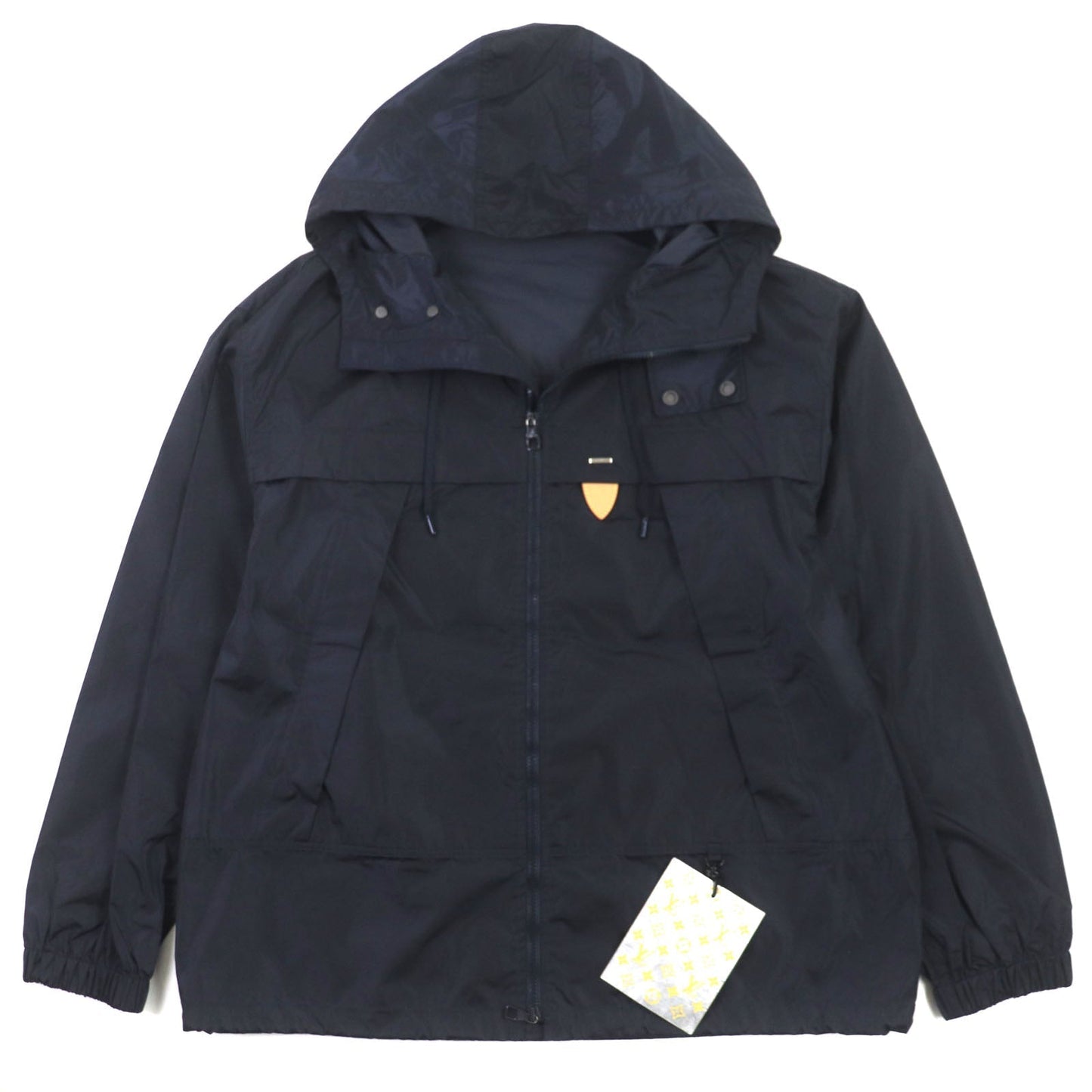 Louis Vuitton Mountain Hoodie 1A5CWA part cowhide Leather Nylon Navy Apparel