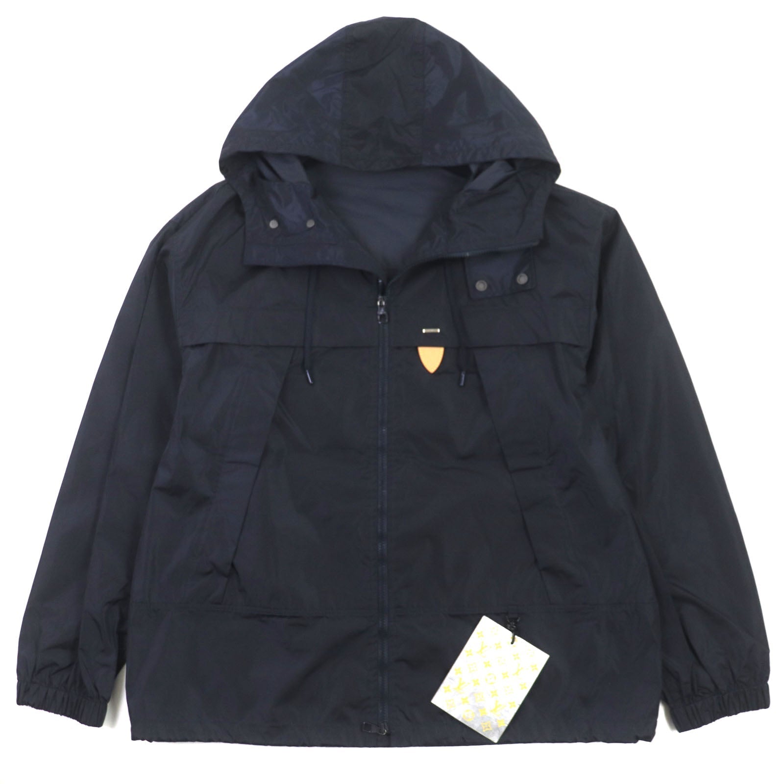 Louis Vuitton Mountain Hoodie 1A5CWA part cowhide Leather Nylon Navy Apparel