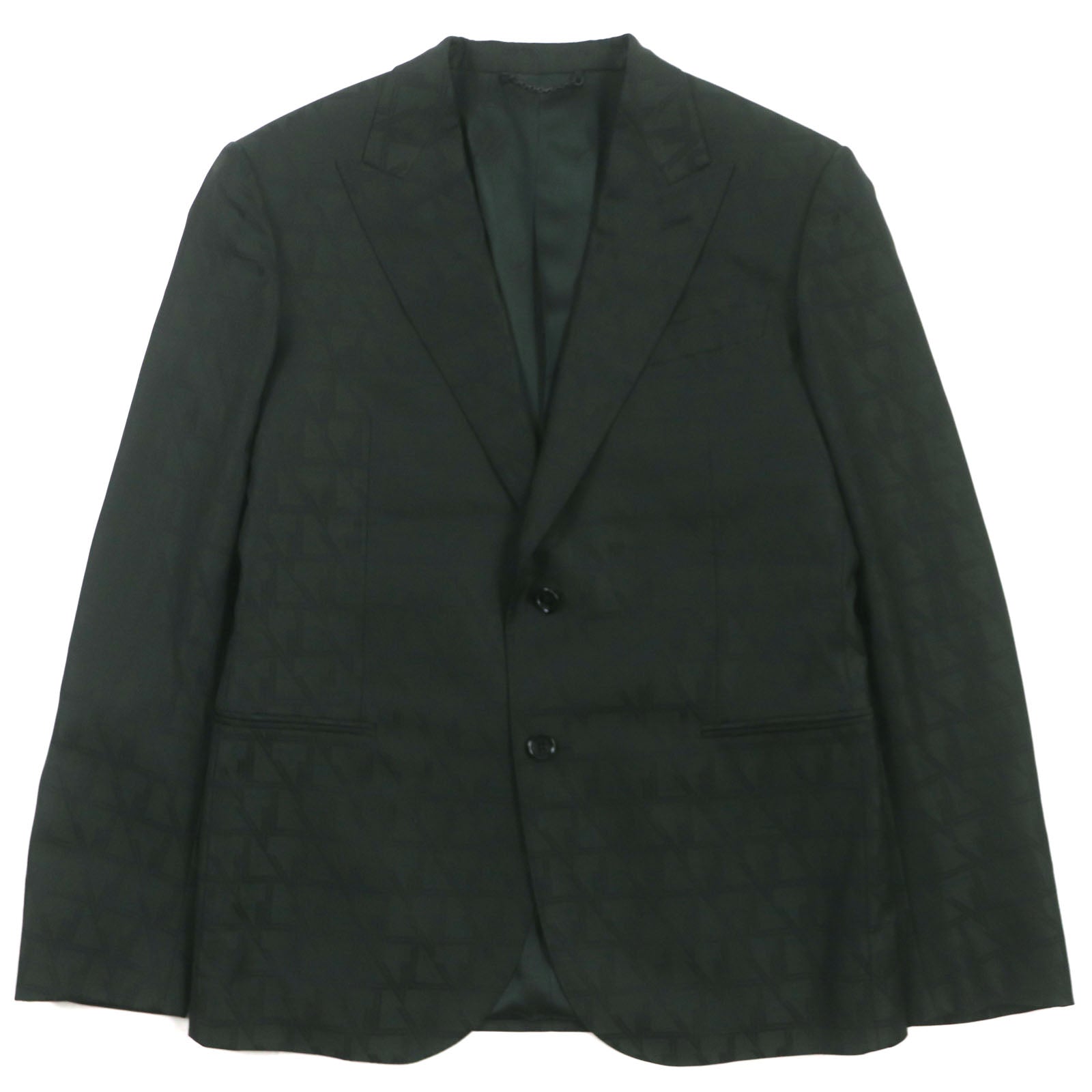Louis Vuitton tailored jacket HPFJ8E 50 Wool Cotton Green Apparel