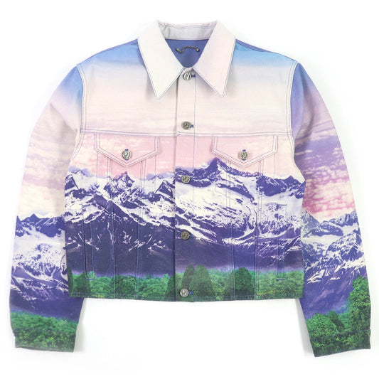 Louis Vuitton Jacket 1A9T10 part cowhide landscape Denim Cotton Multicolor Apparel