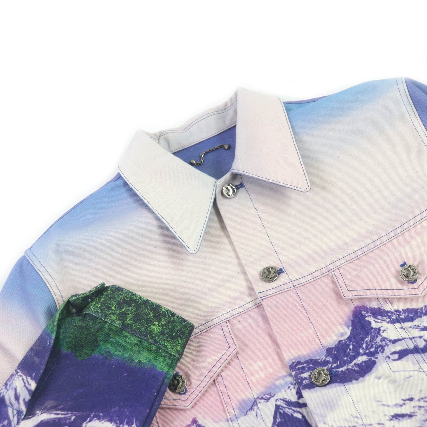 Louis Vuitton Jacket 1A9T10 part cowhide landscape Denim Cotton Multicolor Apparel