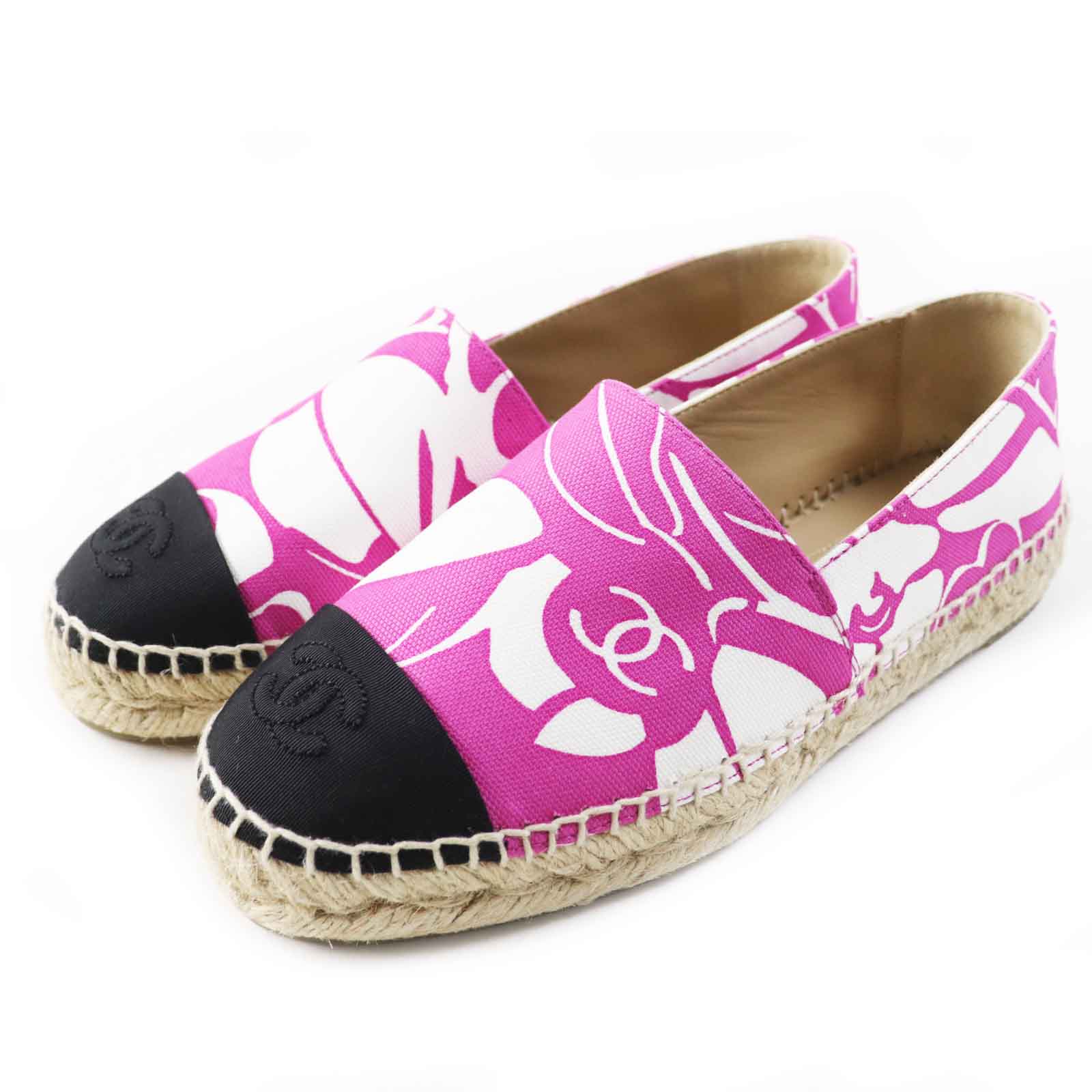 Chanel Slip-on Part Jute Part Rubber purple Canvas Handbag