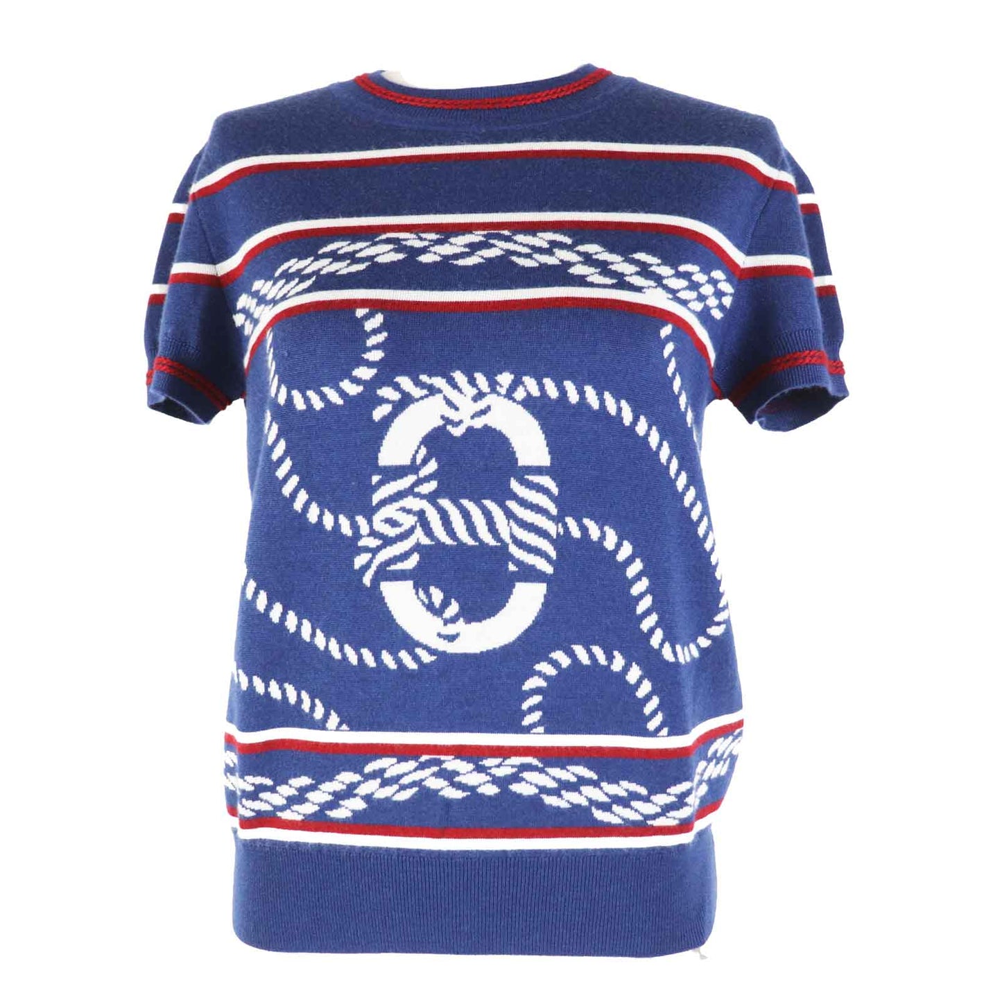 Short Sleeve Knit Main: Cashmere, Main: Silk, Nylon Blue Travel Bag