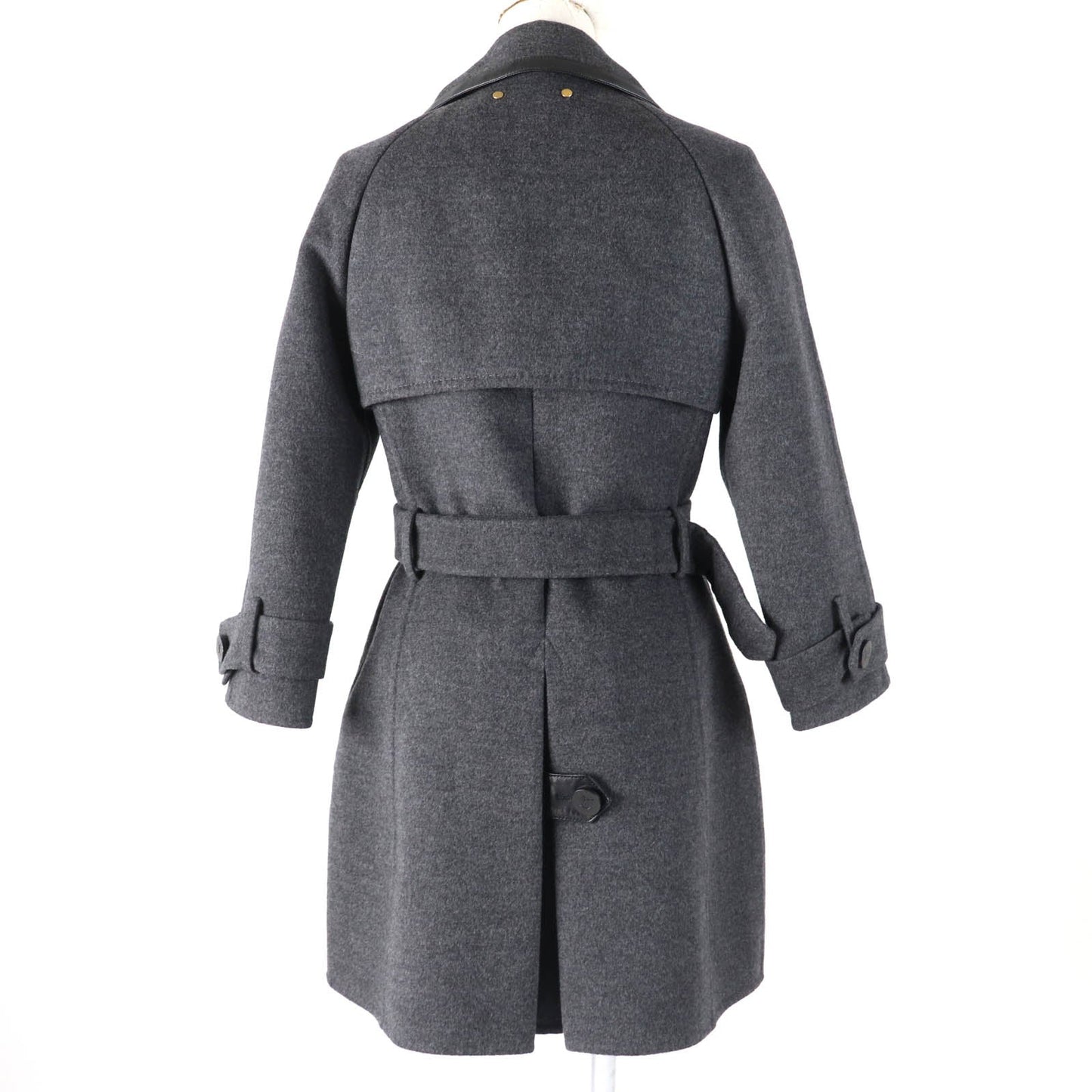 Louis Vuitton coat Part sheepskin 36 Wool Gray Apparel