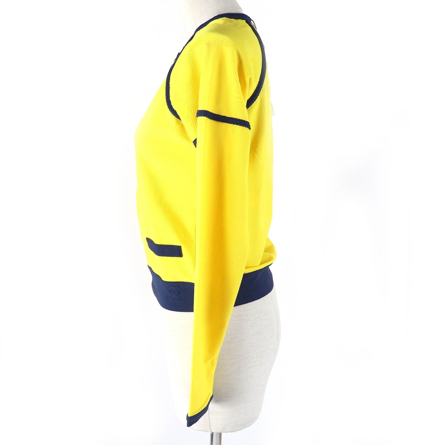 Chanel Sports Line Jacket Yellow Navy 36