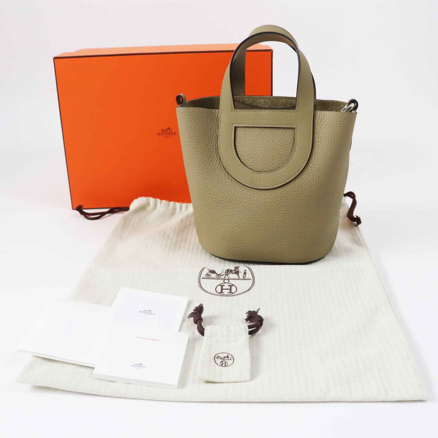 Hermes Handbag Main Taurillon Clemence Part Swift Marfa In Beige Travel Bag