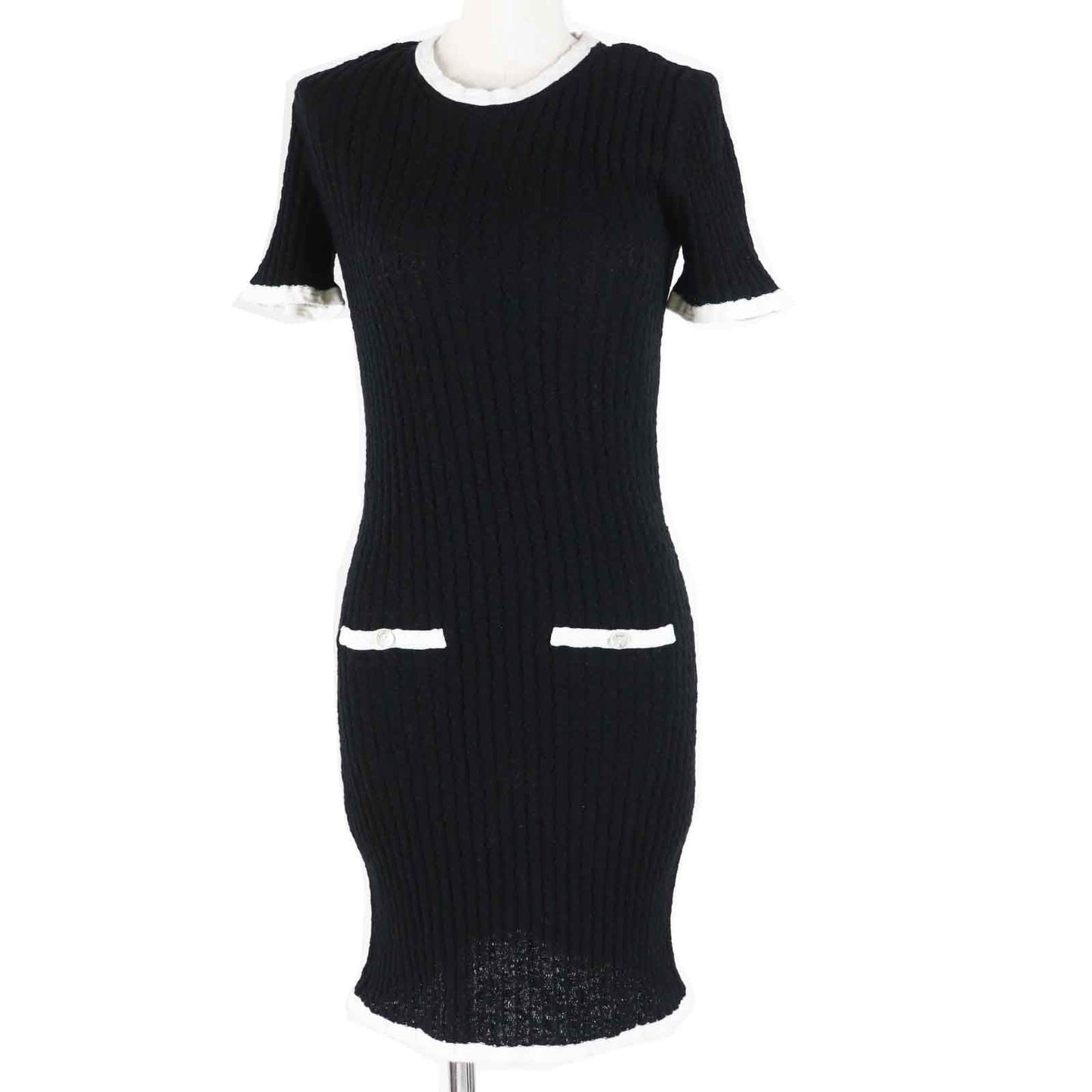 Chanel one piece part 80 cotton part Black White Handbag