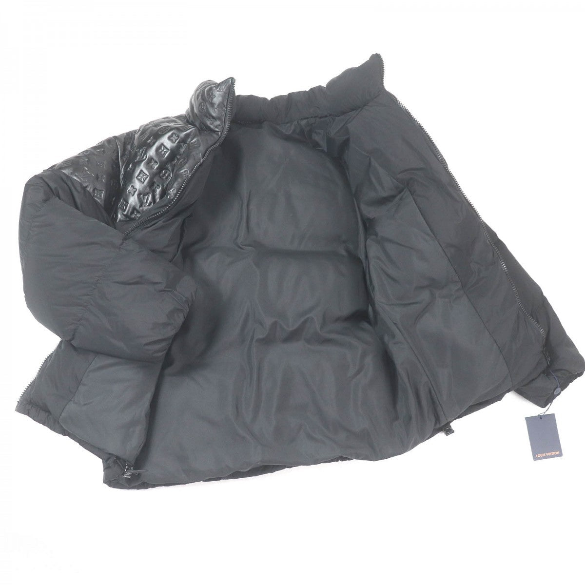Louis Vuitton Down jacket HPB80E Filling 90 Monogram Nylon Black Apparel
