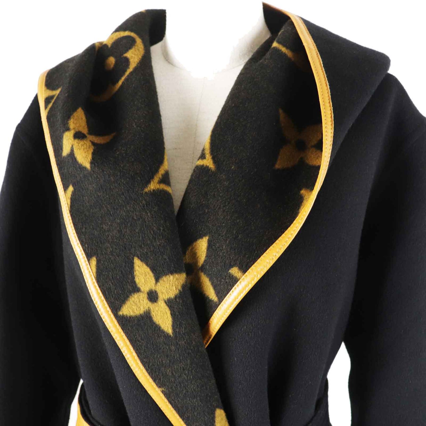Louis Vuitton coat Part 99 38 Wool Black Brown Apparel