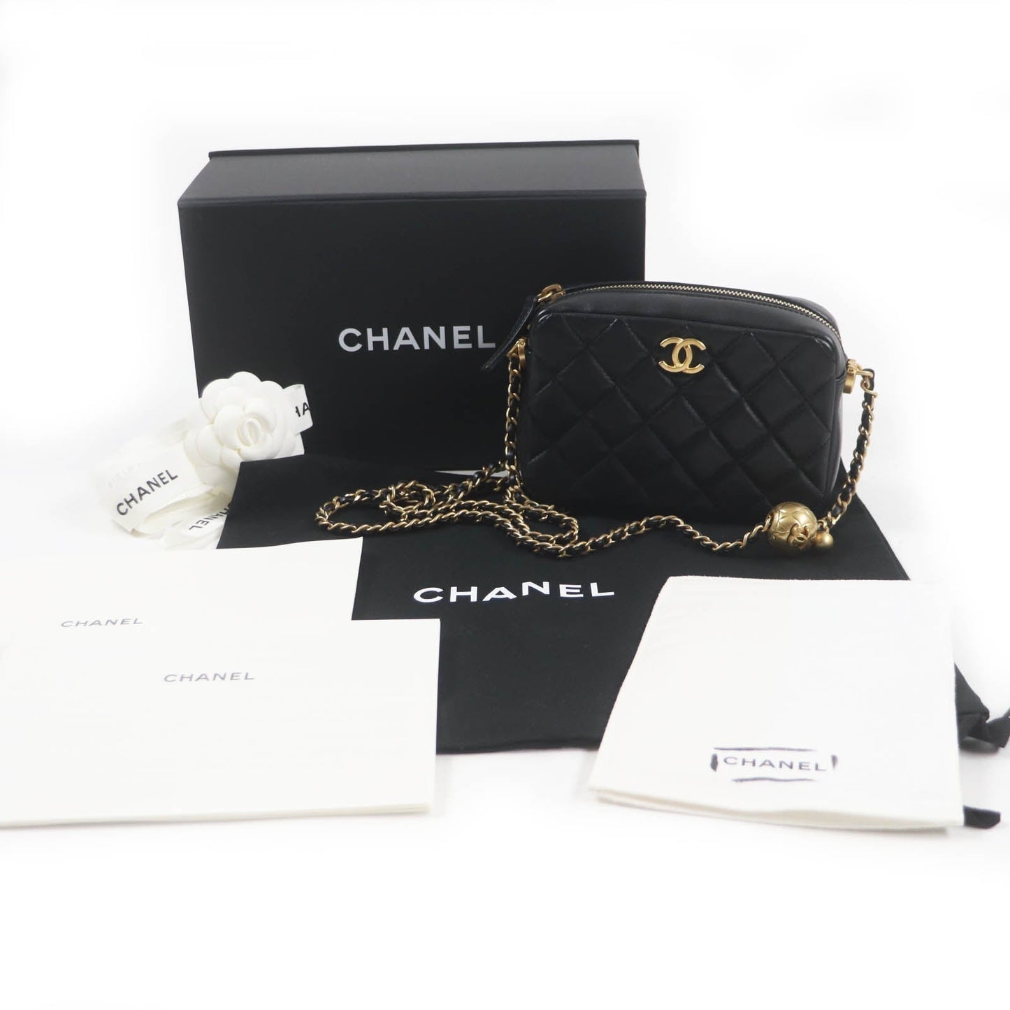 Chanel lambskin Matrasse Black Shoulder Bag 3